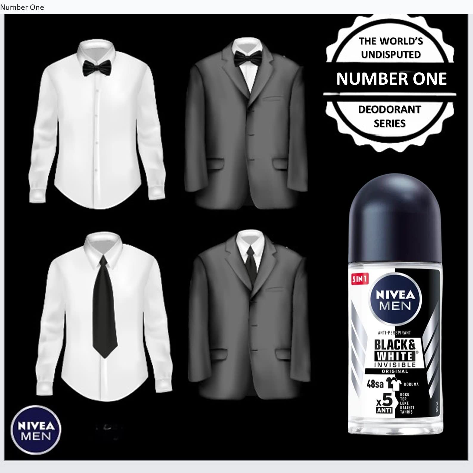 Foto 4 pulgar | Desodorante Nivea Black White Original Roll-on 50 Ml (paquete De 6) - Venta Internacional.