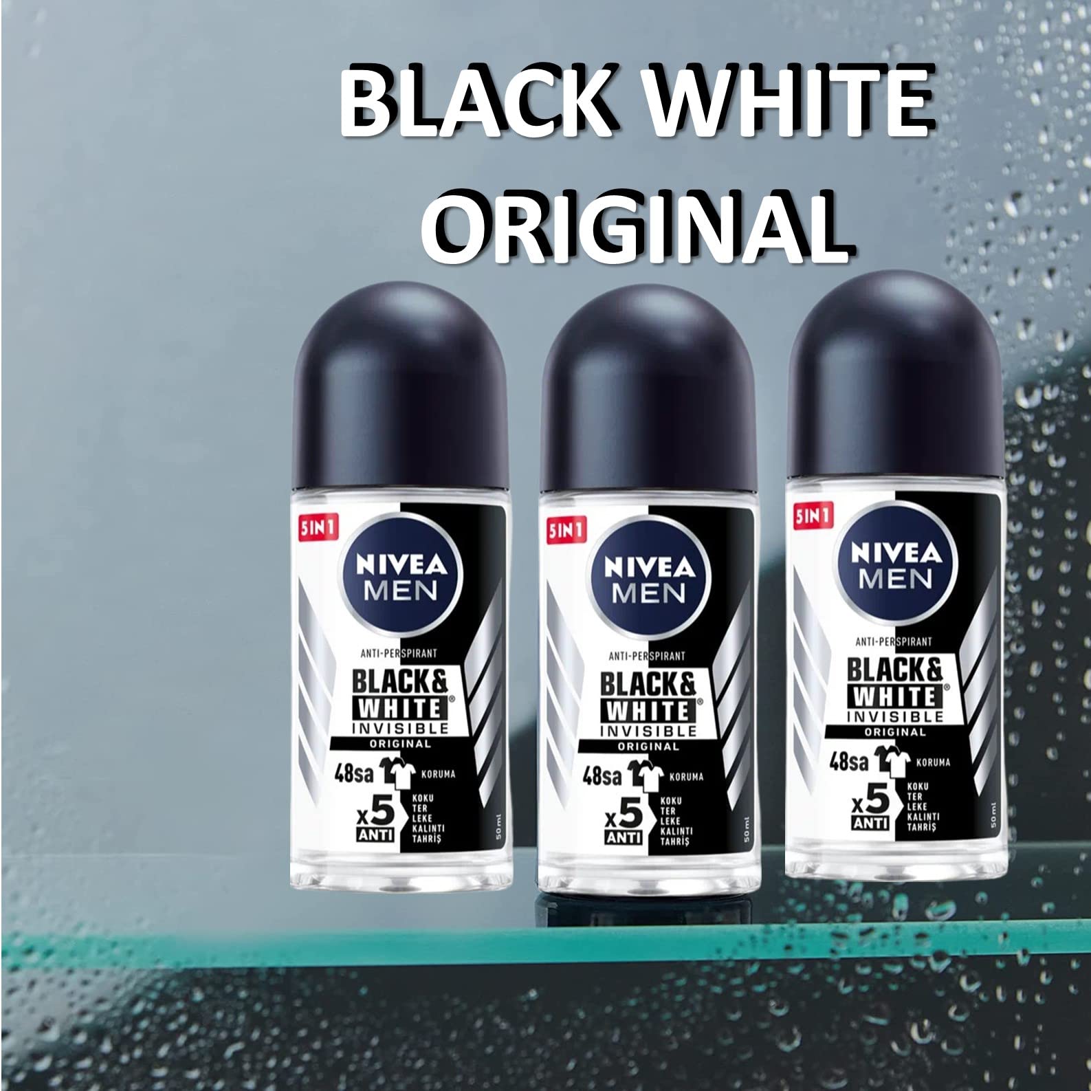 Foto 7 pulgar | Desodorante Nivea Black White Original Roll-on 50 Ml (paquete De 6) - Venta Internacional.