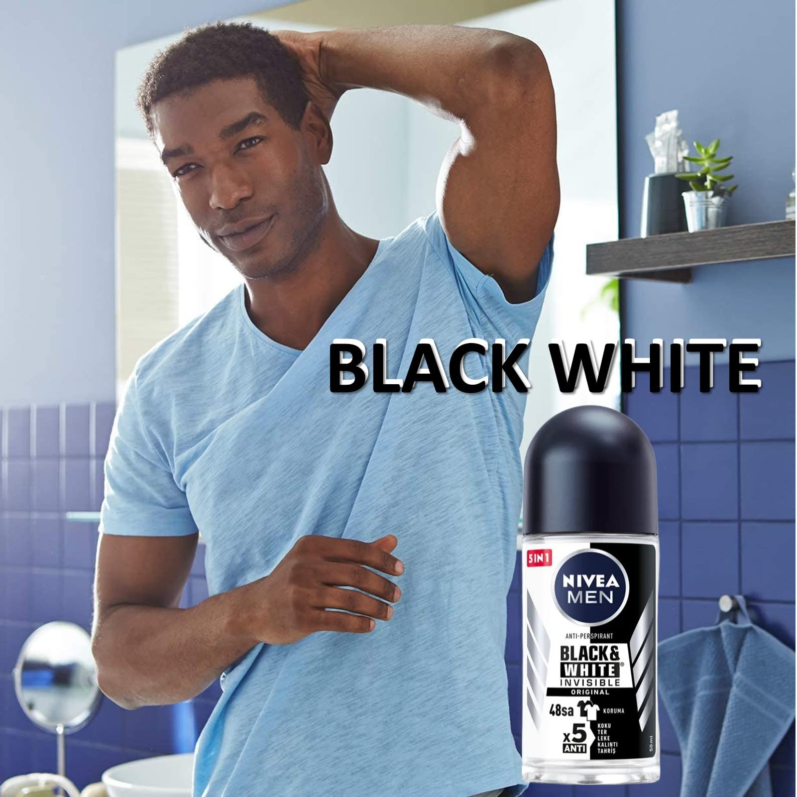 Foto 8 pulgar | Desodorante Nivea Black White Original Roll-on 50 Ml (paquete De 6) - Venta Internacional.