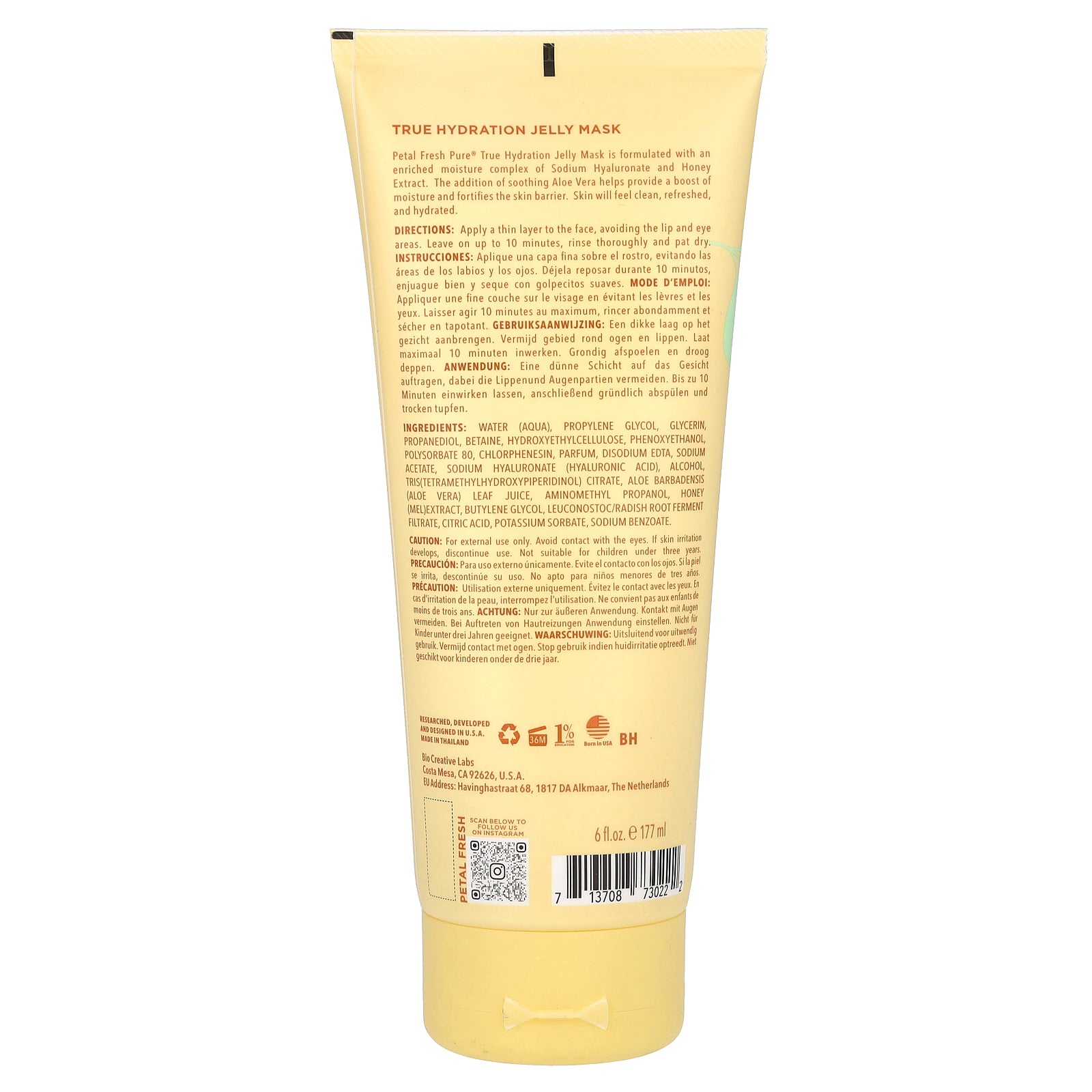 Foto 2 | Máscara De Belleza Jelly Petal Fresh True Hydration  Miel Y Aloe  177 Ml - Venta Internacional.