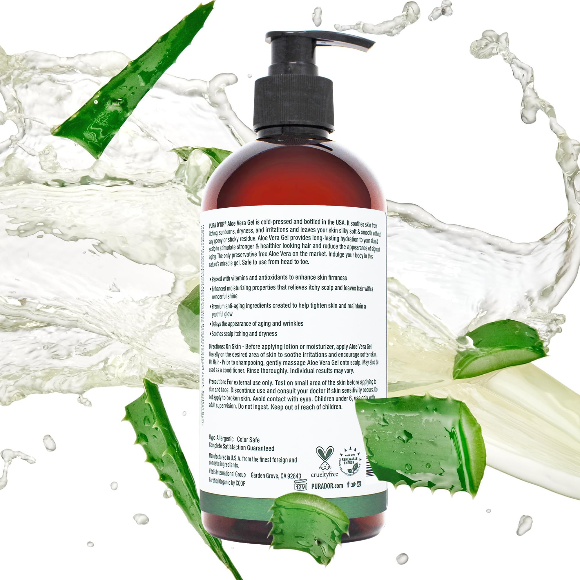 Foto 8 pulgar | Gel De Aloe Vera Pura D'or  473 Ml  Orgánico  Sin Perfume - Venta Internacional.