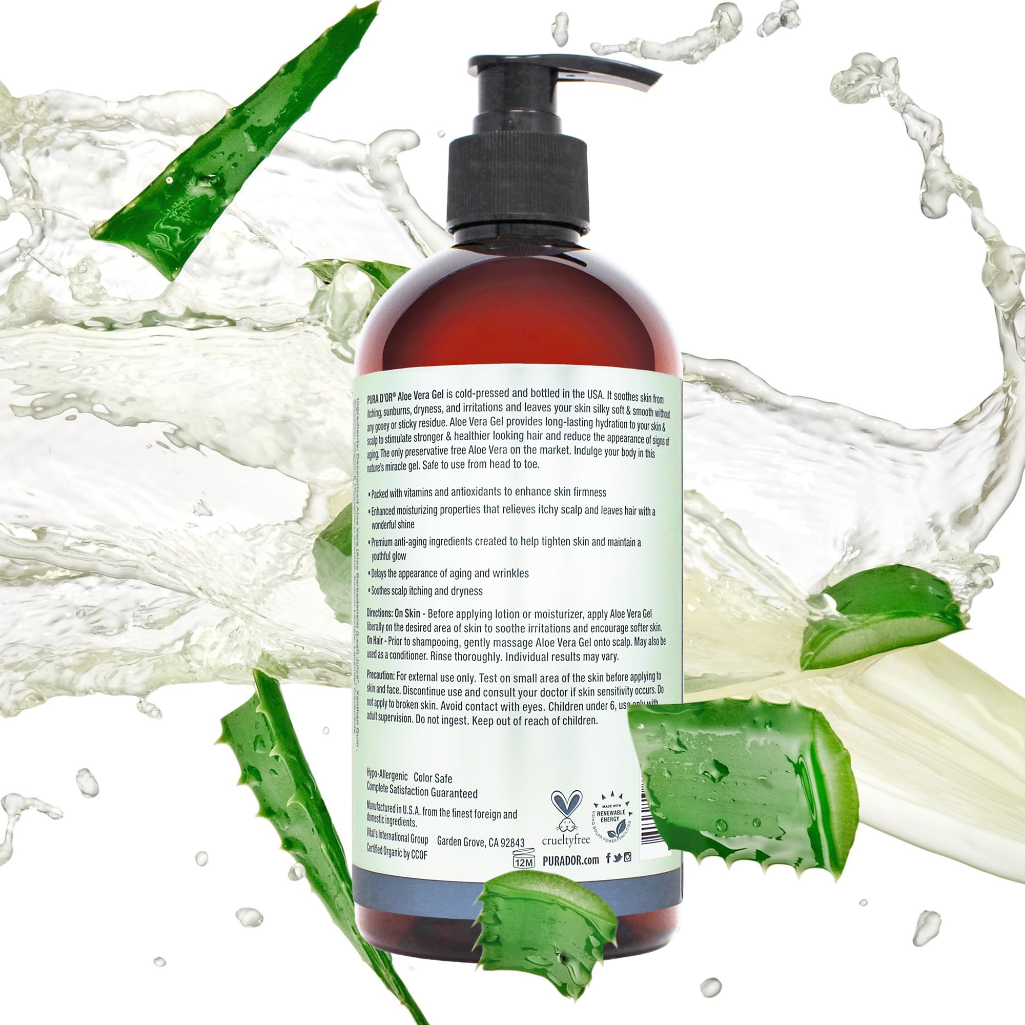 Foto 8 pulgar | Gel De Aloe Vera Pura D'or  473 Ml  Hidratante De Lavanda Orgánica - Venta Internacional.