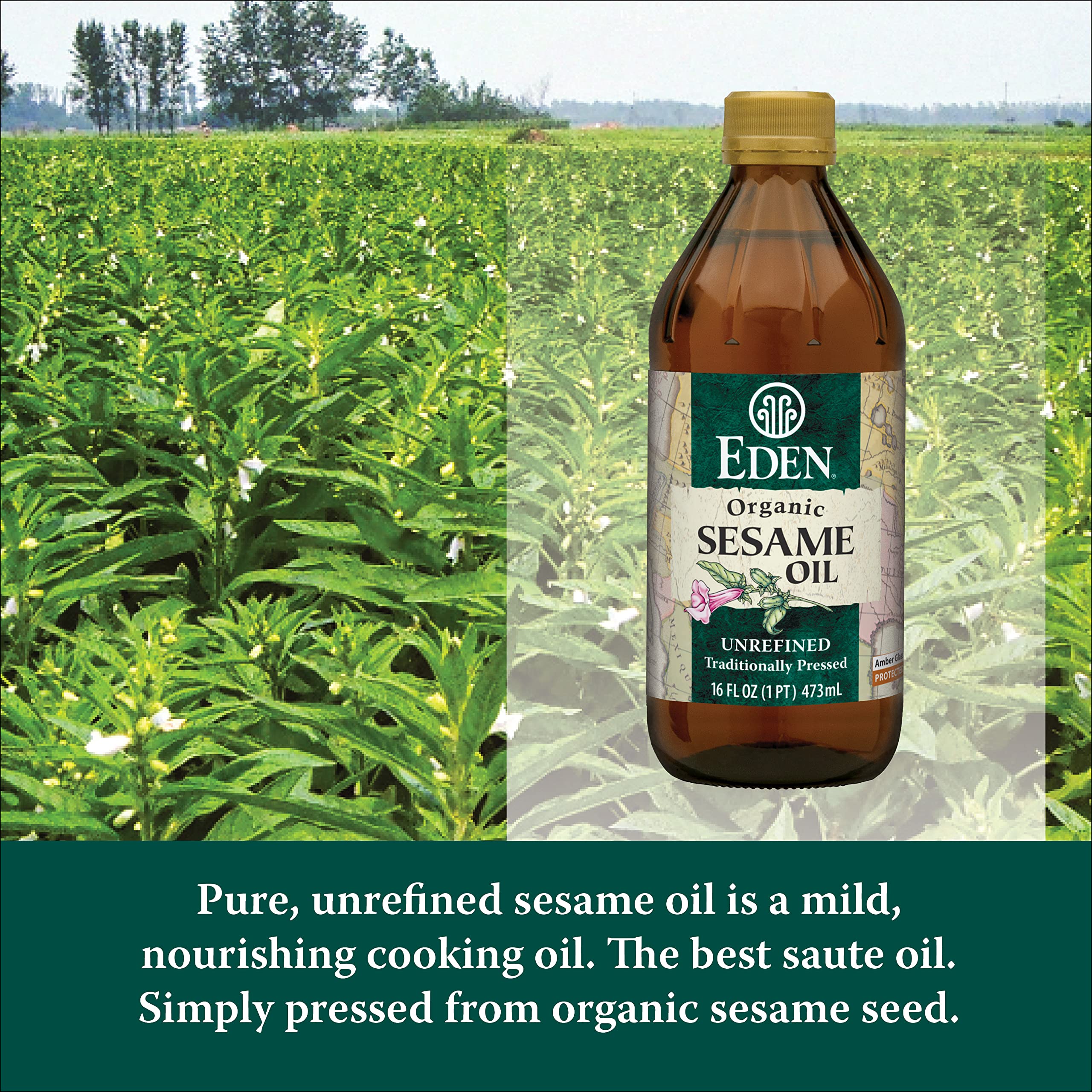 Foto 3 | Aceite De Sésamo Eden Organic Sin Refinar  Virgen Extra  473 Ml - Venta Internacional.