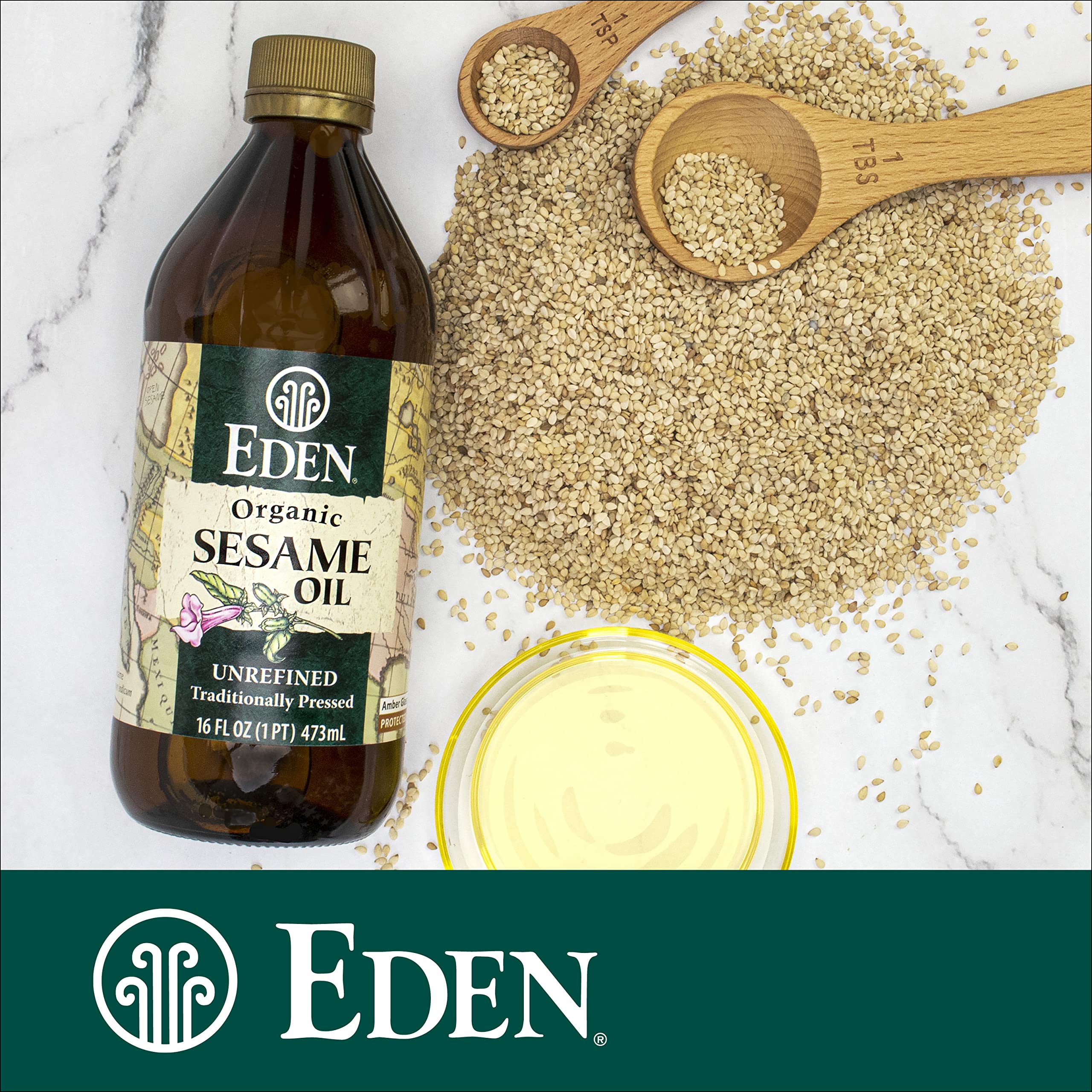Foto 4 | Aceite De Sésamo Eden Organic Sin Refinar  Virgen Extra  473 Ml - Venta Internacional.