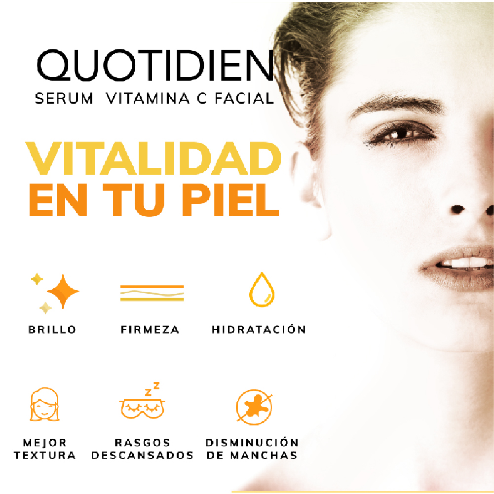 Foto 3 pulgar | Serum Vitamina C Quotidien + Ácido Hialurónico Skin Care Suero Facial 30ml