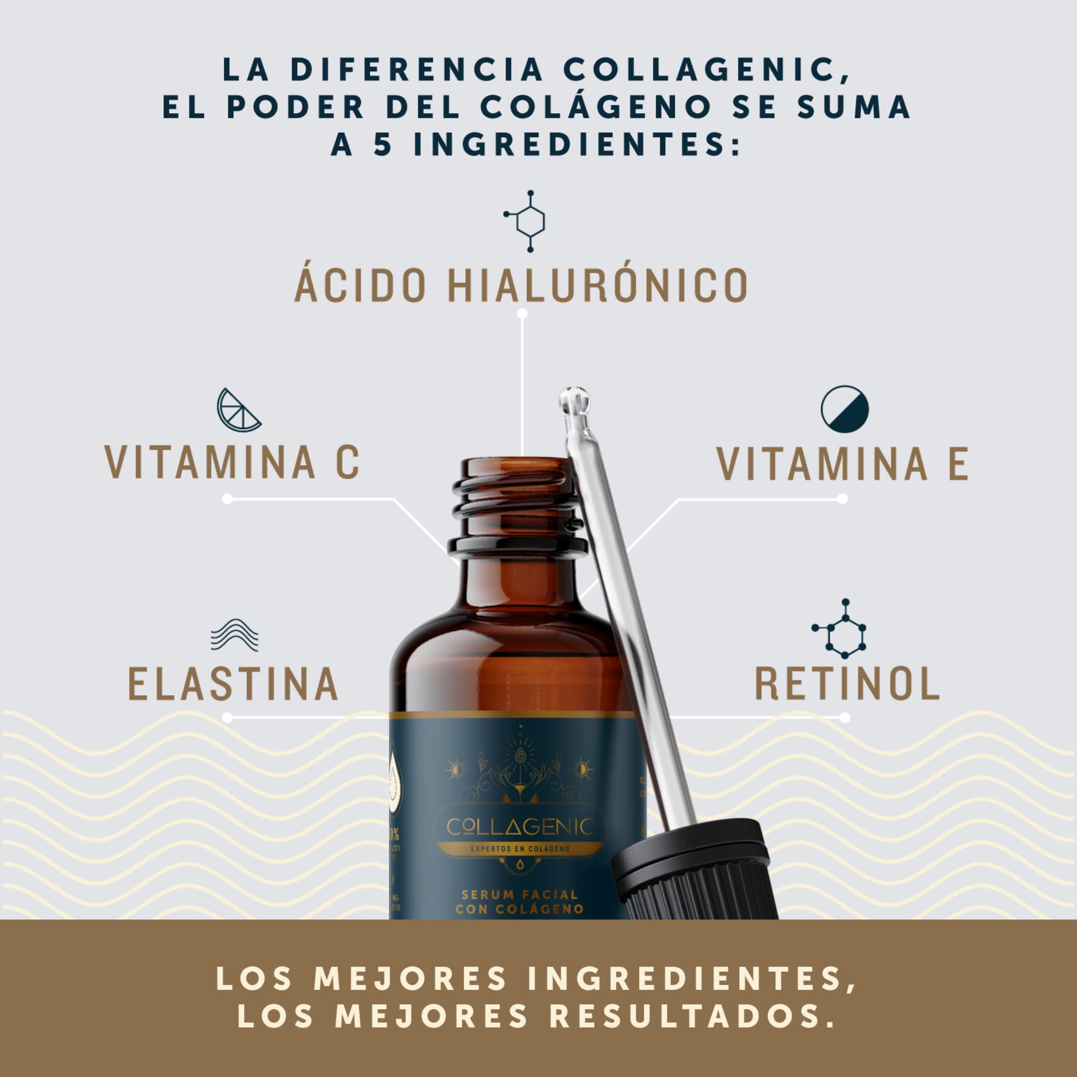 Foto 3 pulgar | Serum Facial Vitamina C 50 Ml Colageno, Acido Hialuronico, Vitamina E, Elastina, Retinol 60%