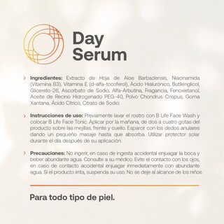 Foto 2 | Skincare Serum de Día para Rostro 60 ml 96% de Ingredientes Naturales Day Serum B Life