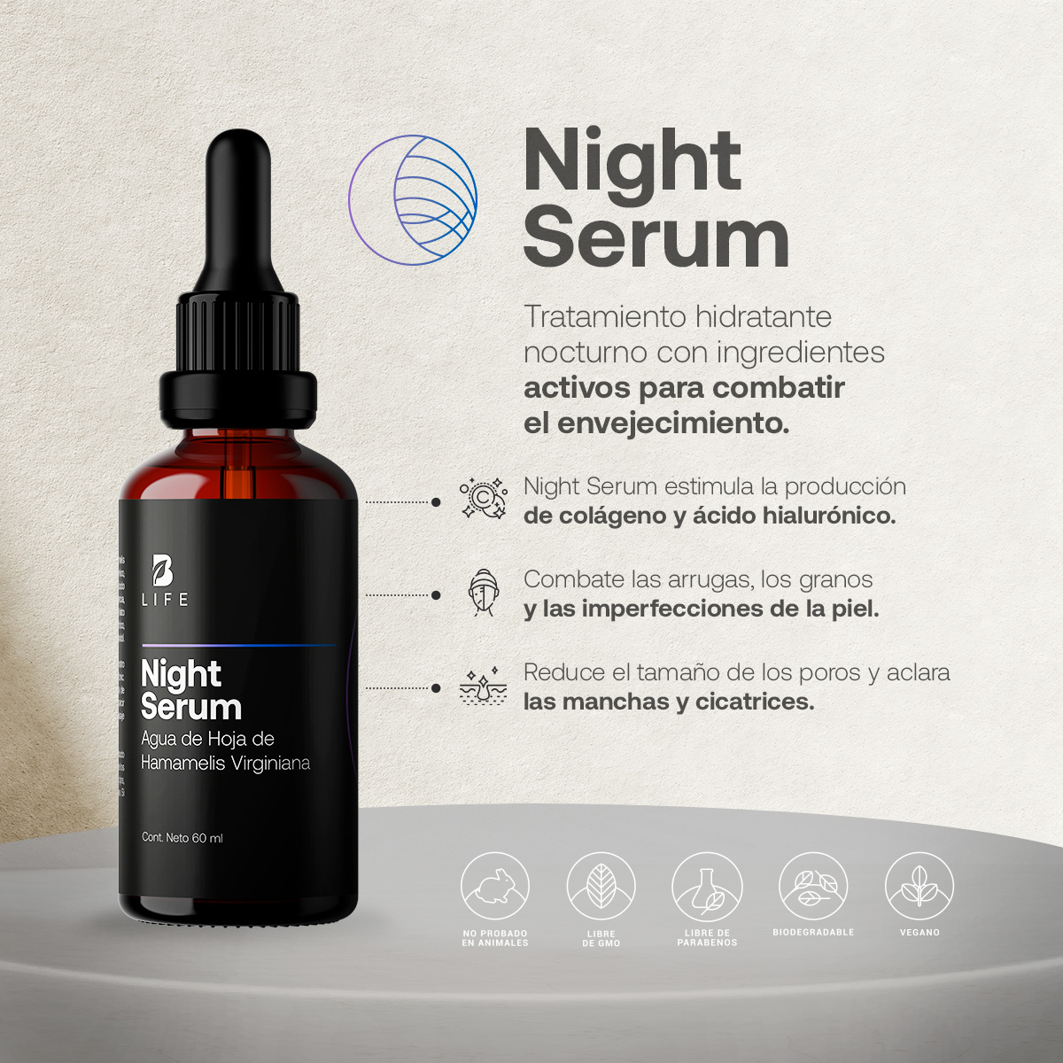 Foto 4 | Kit Serum Día Y Noche 60ml 96% Ingredientes Naturales B Life