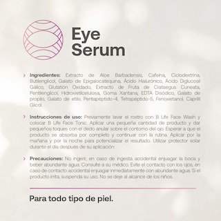 Foto 2 | Serum para Ojos 96% Ingredientes Naturales Eye Serum B Life