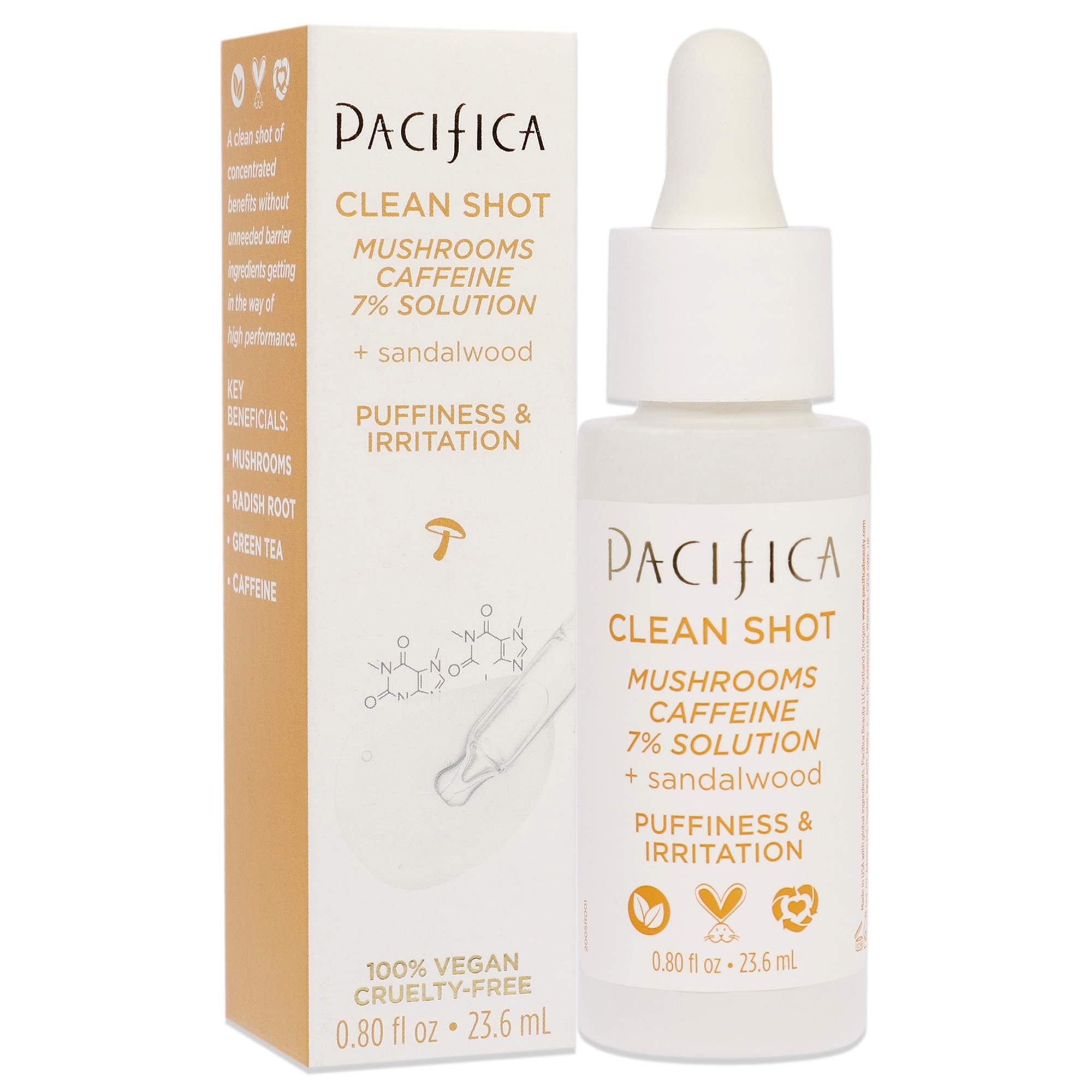 Foto 4 pulgar | Suero Clean Shot Mushrooms And Caffeine 7 Percent Pacifica Transparent Colour