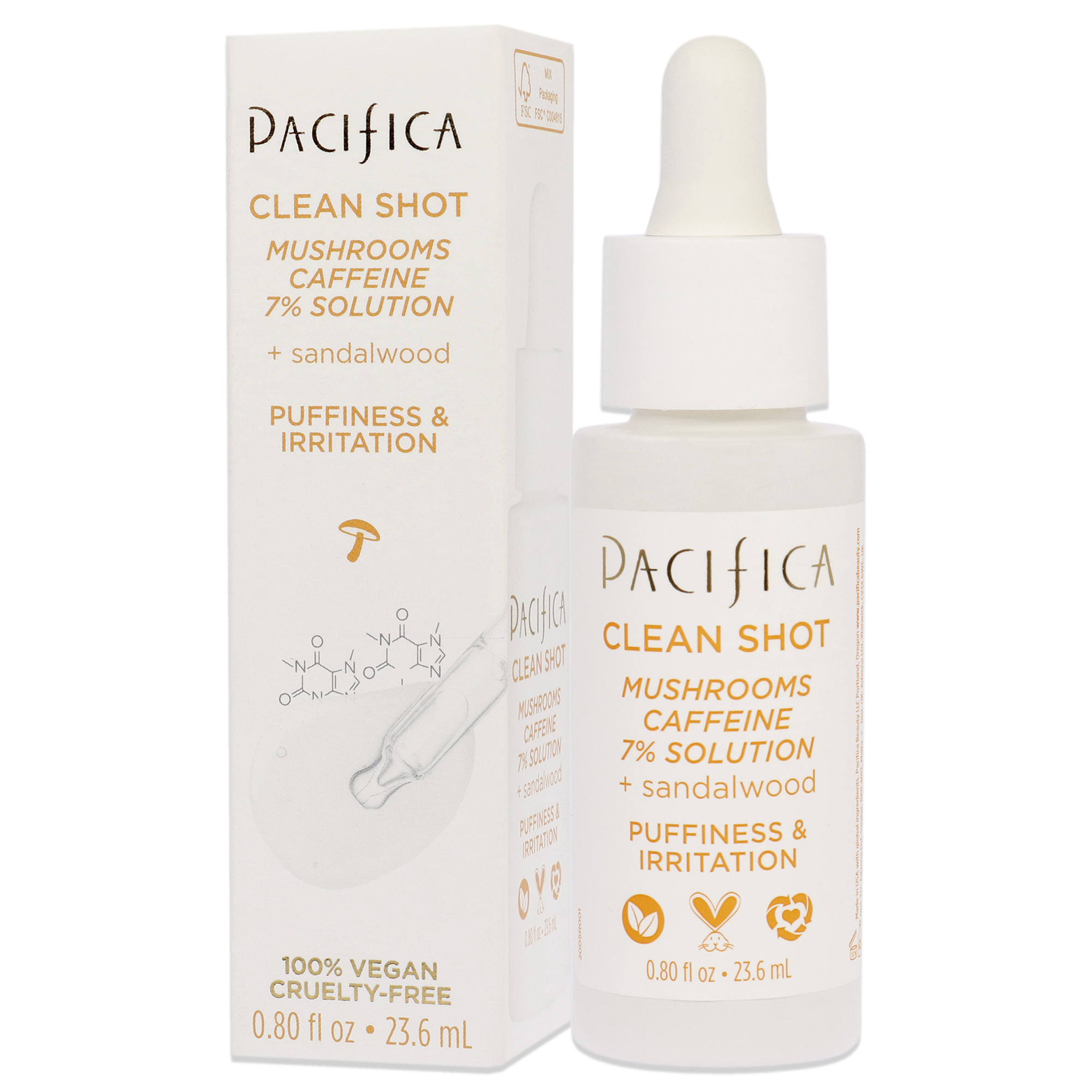 Foto 5 pulgar | Suero Clean Shot Mushrooms And Caffeine 7 Percent Pacifica Transparent Colour