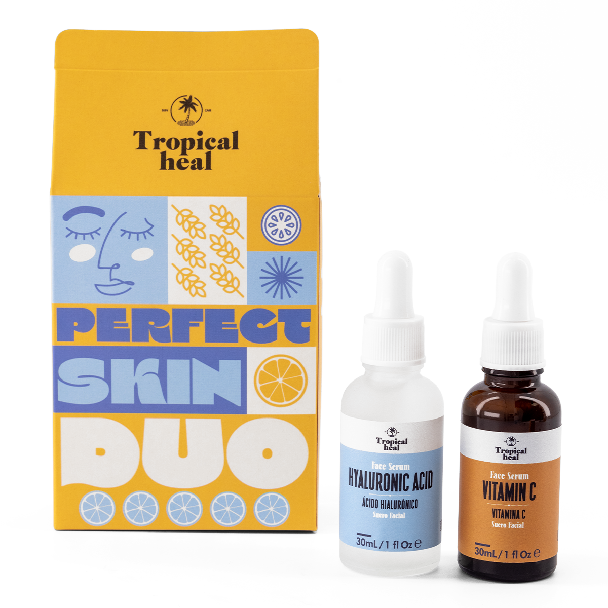 Foto 2 pulgar | Kit Perfect Skin Duo Tropical Heal Suero Hidratante Ácido Hialurónico + Suero Anti Manchas Vitamina C