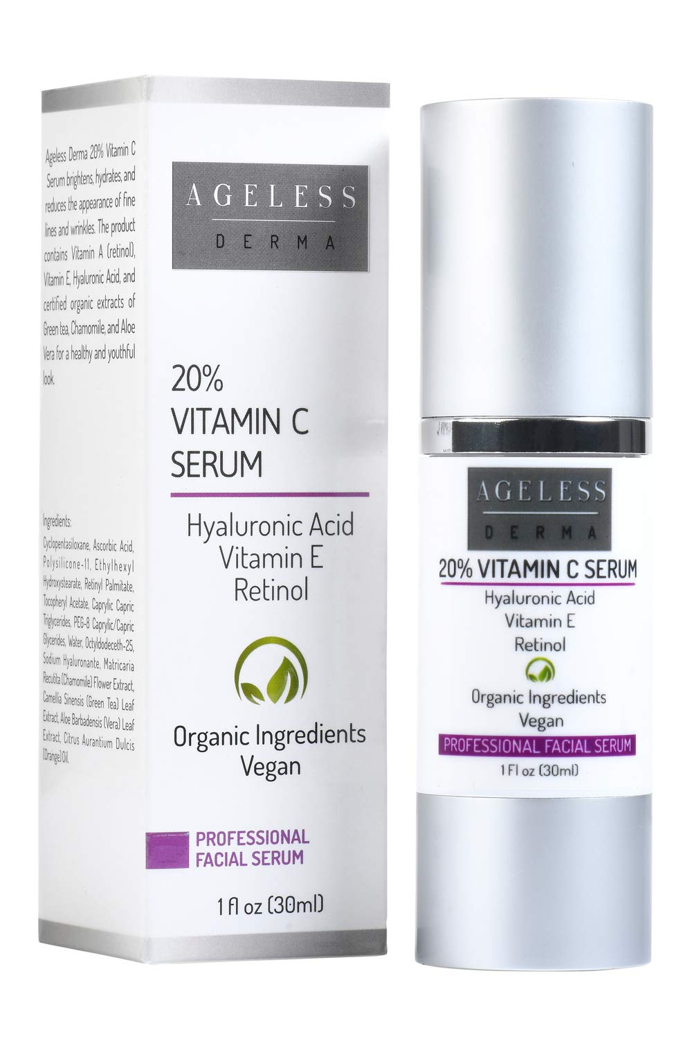 Venta Internacional - Sérum Ageless Derma Vitamin C 20% Con Retinol Y Ácido Hialur