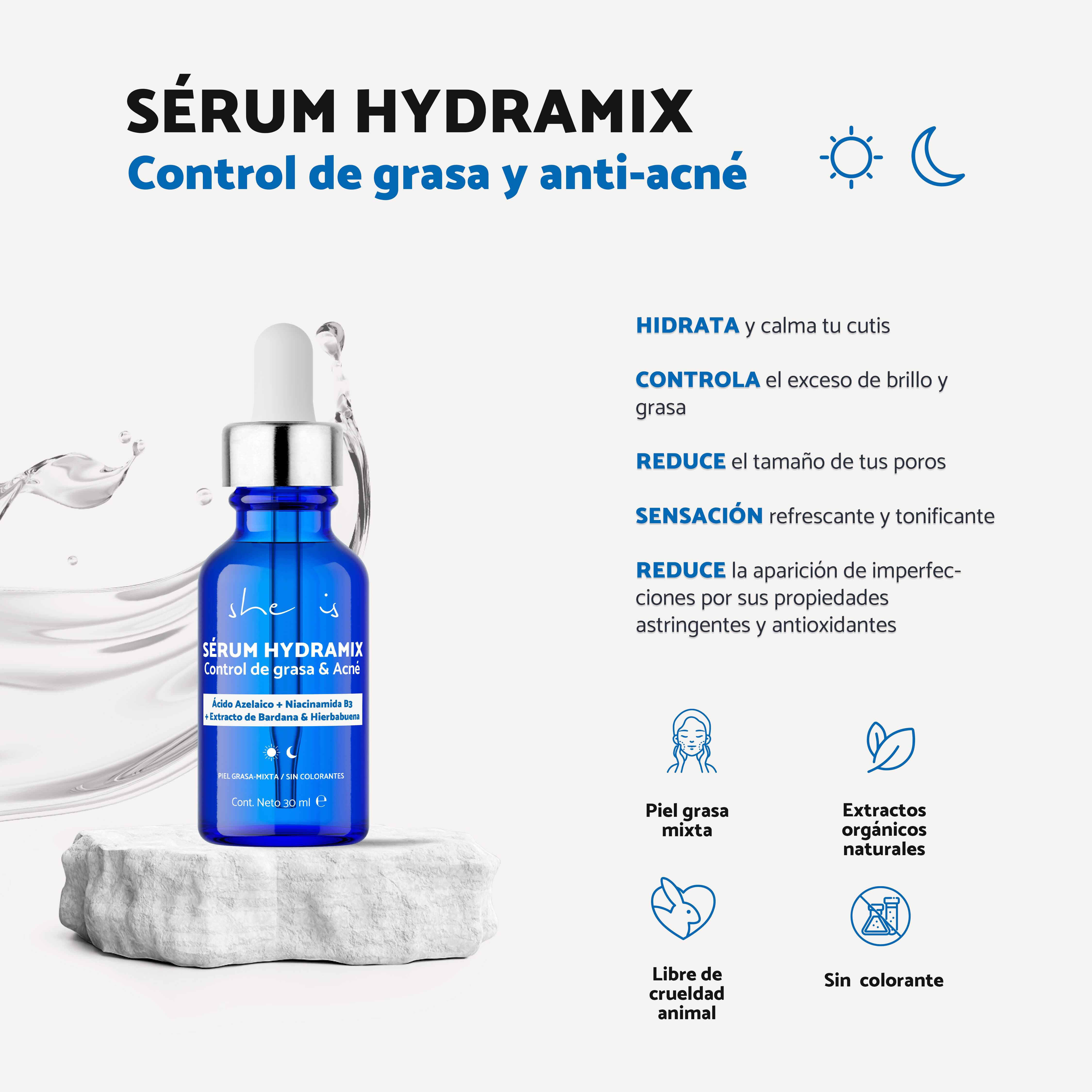Foto 2 | Sérum She is skincare Hydramix Antiacné Matificante 30 ml