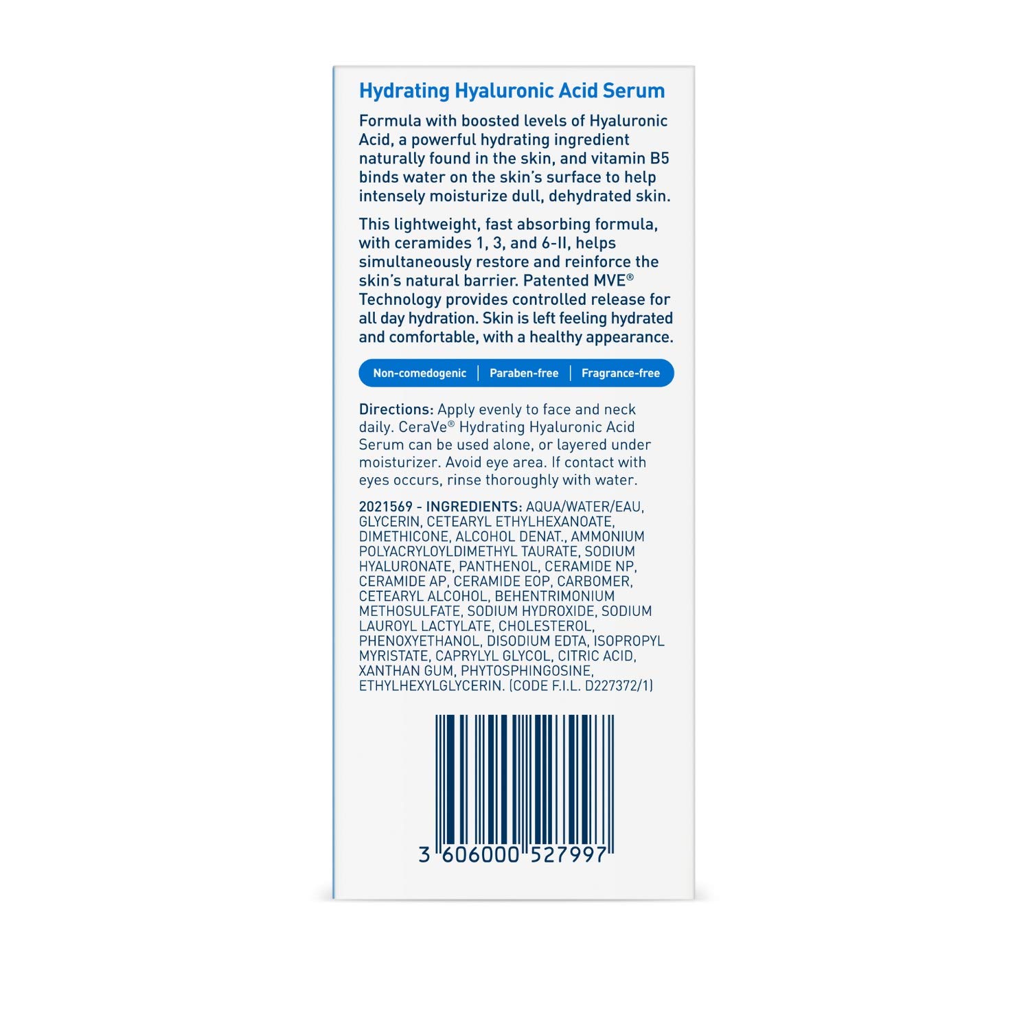 Foto 3 pulgar | Sérum Cerave De Ácido Hialurónico Para Rostro 30 Ml Con Vitamina B5 - Venta Internacional.