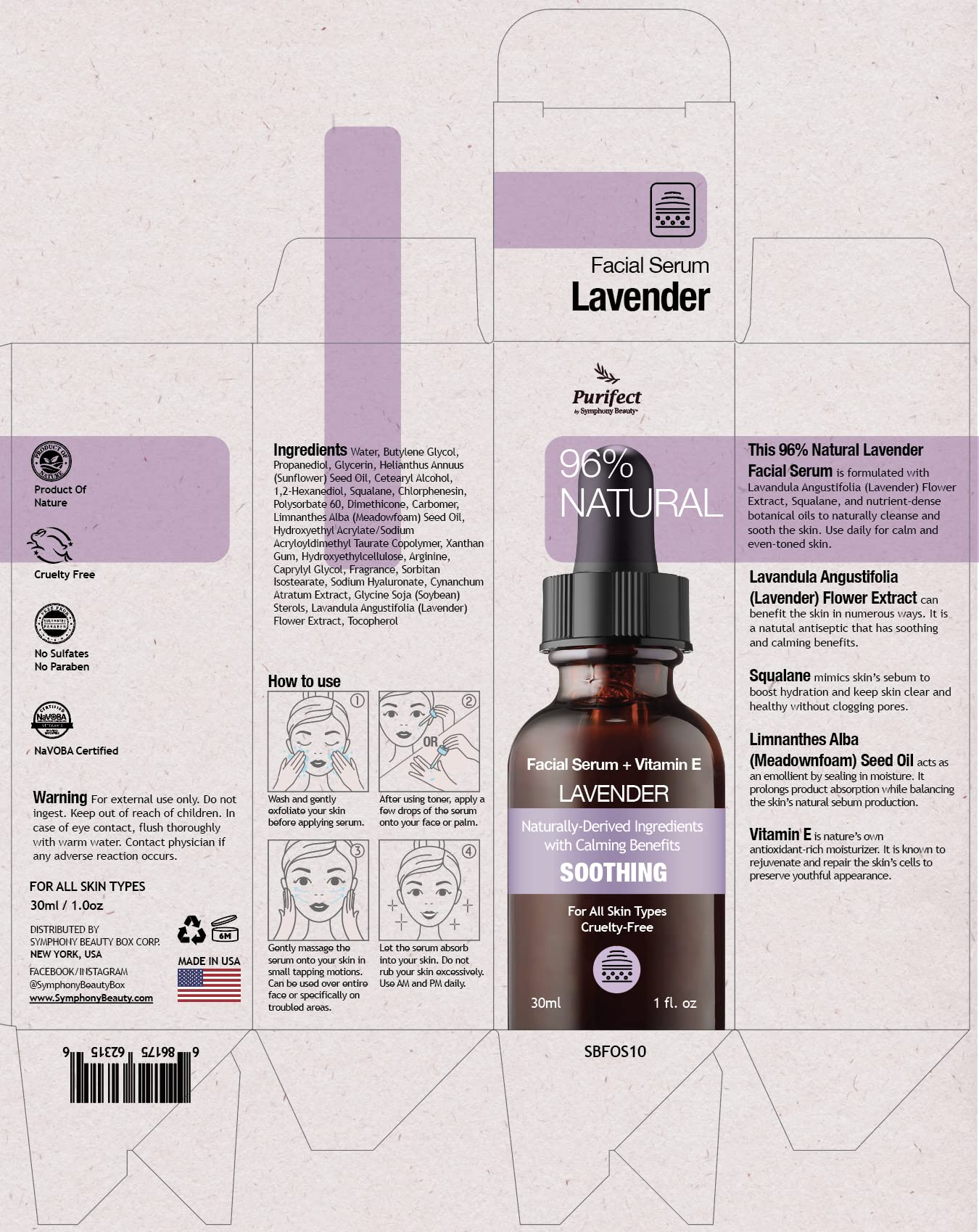 Foto 2 | Sérum Facial Purifect Lavender 30 Ml con Vitamina E Escualeno - Venta Internacional