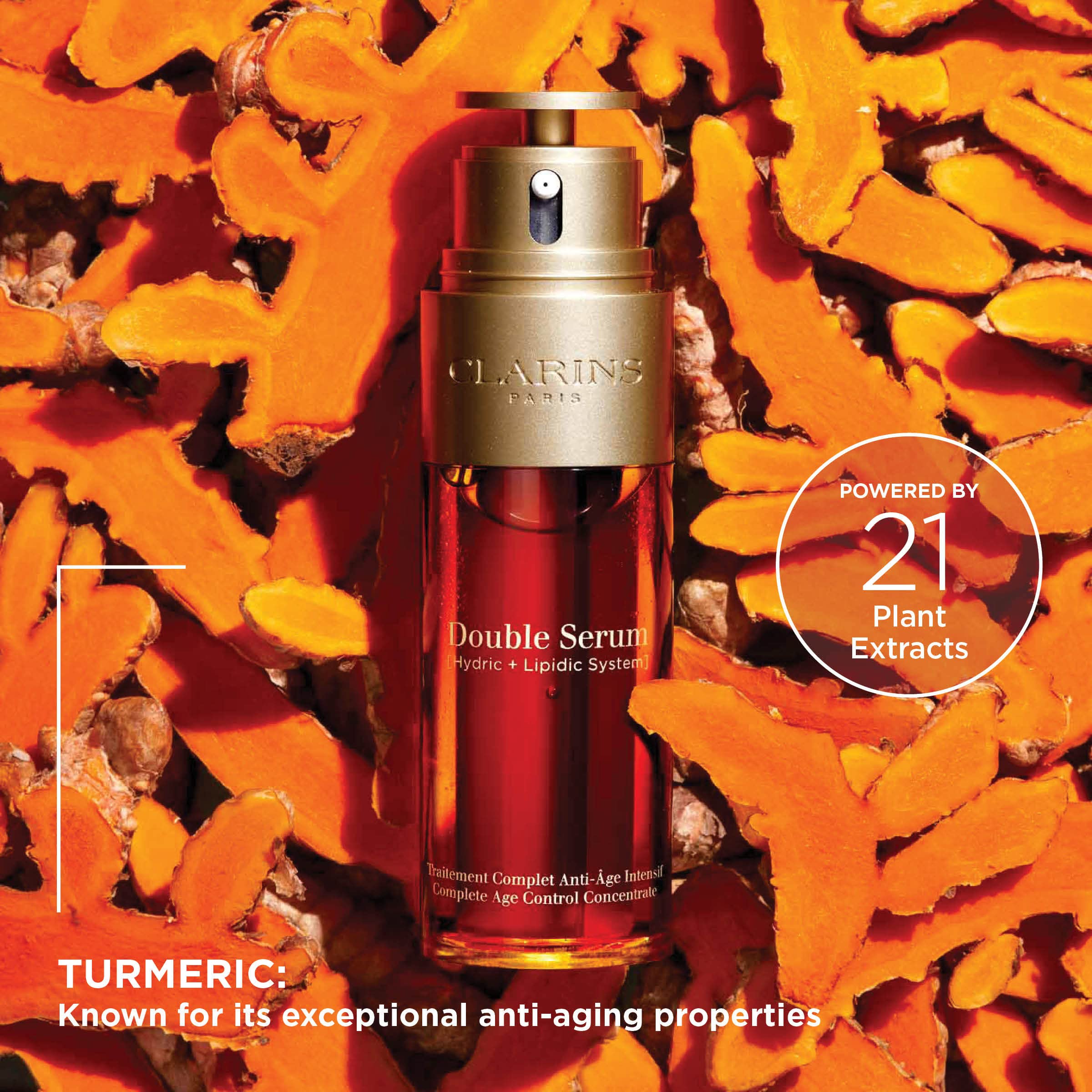 Foto 4 pulgar | Serum Doble Antienvejecimiento Serum Clarins Con 21 Ingredientes Vegetales - Venta Internacional.