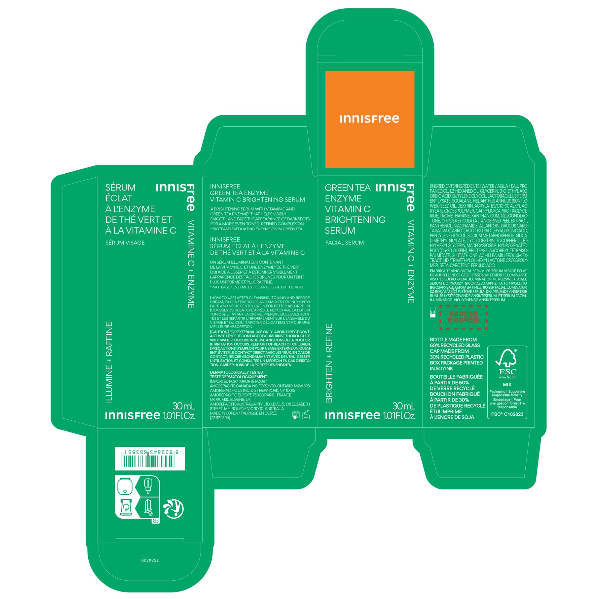 Foto 7 pulgar | Sérum sin Contenido de Vitamina C Enzima De Té Verde 30 Ml - Venta Internacional