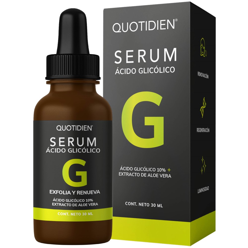 Ácido Glicólico + Aloe Vera Y Glicerina Skin Care Exfoliante Facial Suero Facial Quotidien QSerum  30 ml