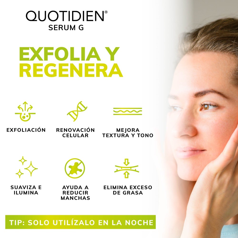 Foto 3 pulgar | Ácido Glicólico + Aloe Vera Y Glicerina Skin Care Exfoliante Facial Suero Facial Quotidien QSerum  30 ml