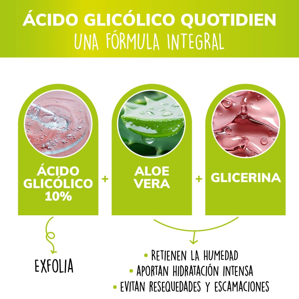 Foto 7 pulgar | Ácido Glicólico + Aloe Vera Y Glicerina Skin Care Exfoliante Facial Suero Facial Quotidien QSerum  30 ml