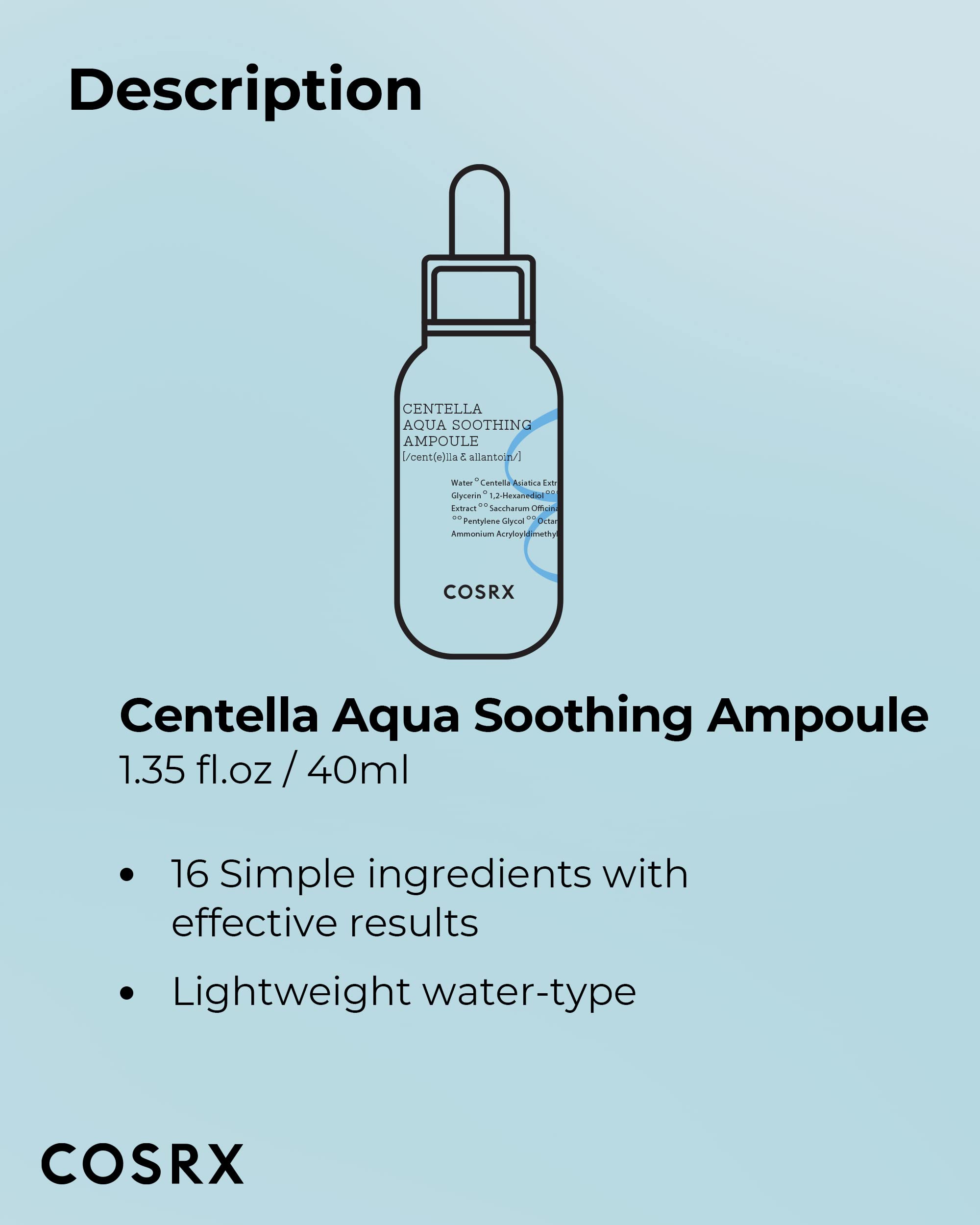 Foto 8 pulgar | Serum Cosrx Centella Aqua, Ampolla Calmante, 40 Ml, Para Piel Sensible - Venta Internacional.