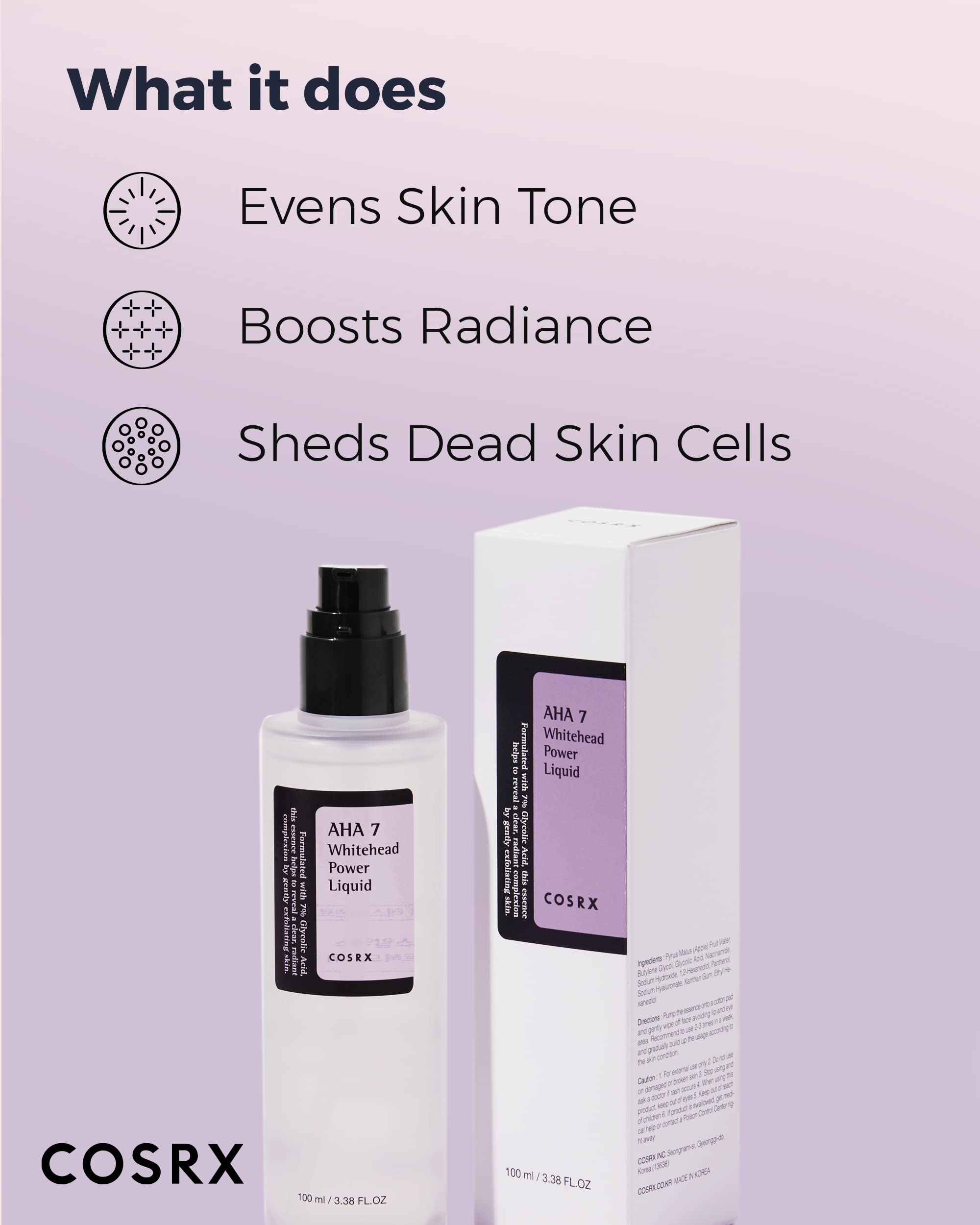 Foto 5 pulgar | Eliminador De Puntos Blancos Cosrx Aha 7 Whitehead Power Liquid, 100 Ml - Venta Internacional.