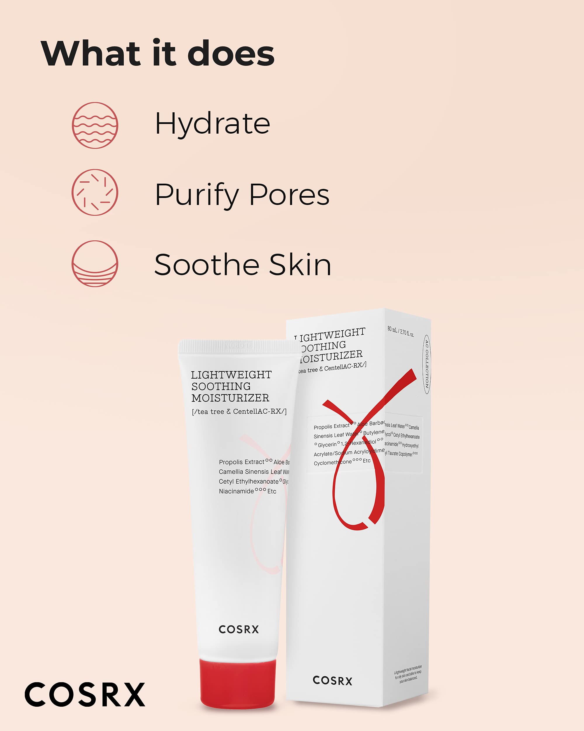 Foto 4 pulgar | Crema Hidratante Cosrx Ac Collection Ligera de 80 Ml Con Aloe Vera - Venta Internacional