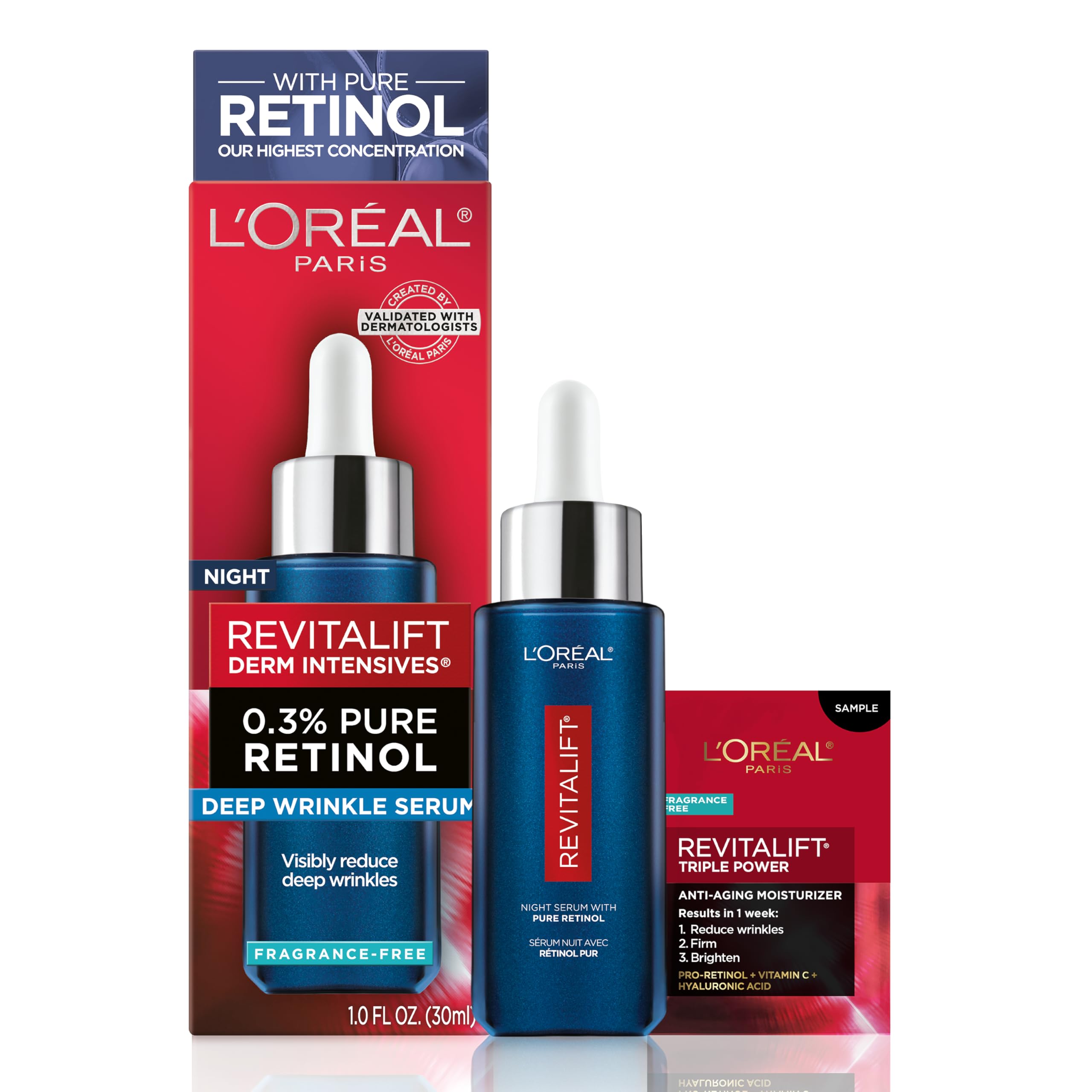 Sérum De Noche L'oreal Paris Revitalift Con Retinol Puro Al 0.3%, 30 Ml - Venta Internacional. $1,145