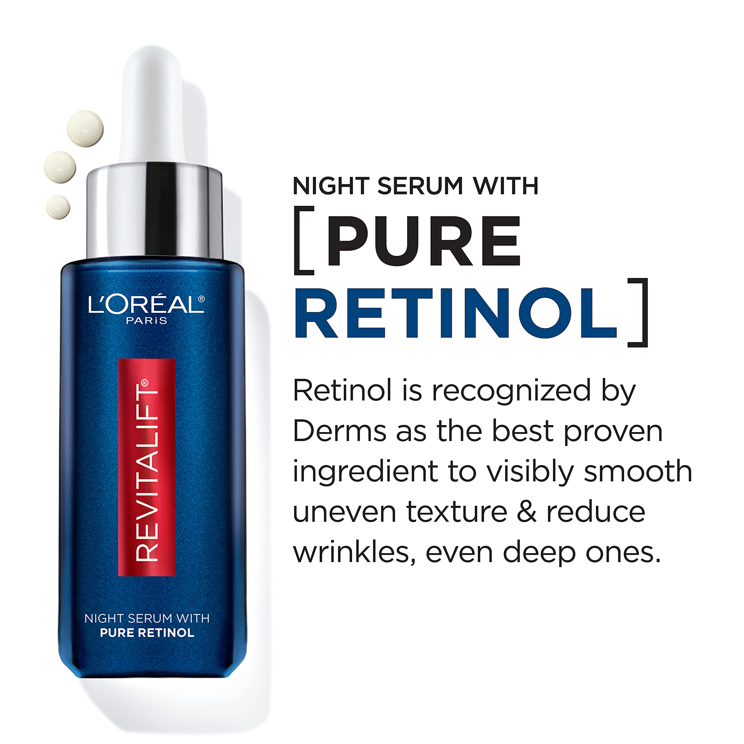 Foto 7 pulgar | Sérum De Noche L'oreal Paris Revitalift Con Retinol Puro Al 0.3%, 30 Ml - Venta Internacional.