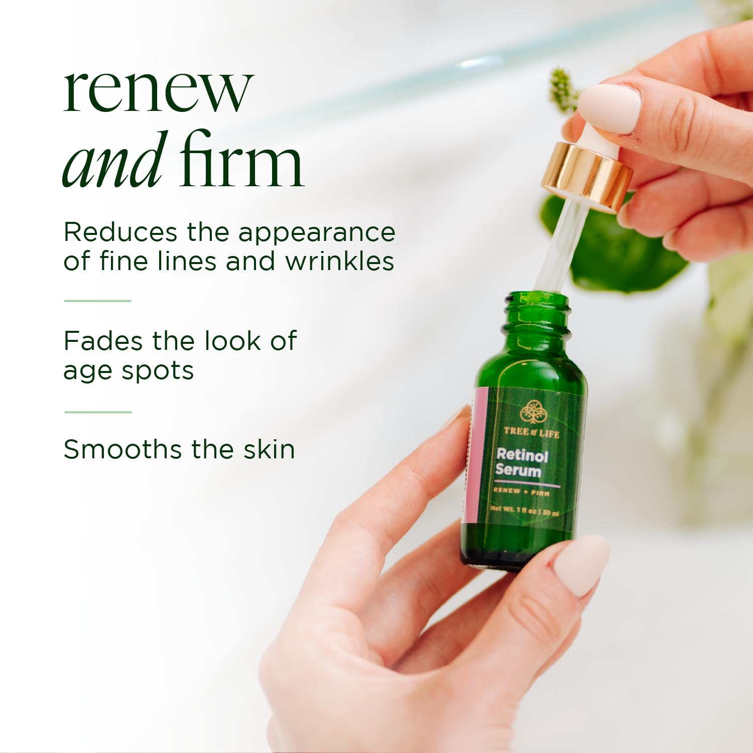 Foto 3 pulgar | Sérum Tree Of Life Retinol Para Rostro Antienvejecimiento, 60 Ml, Con Ácido Hialurónico - Venta Internacional.