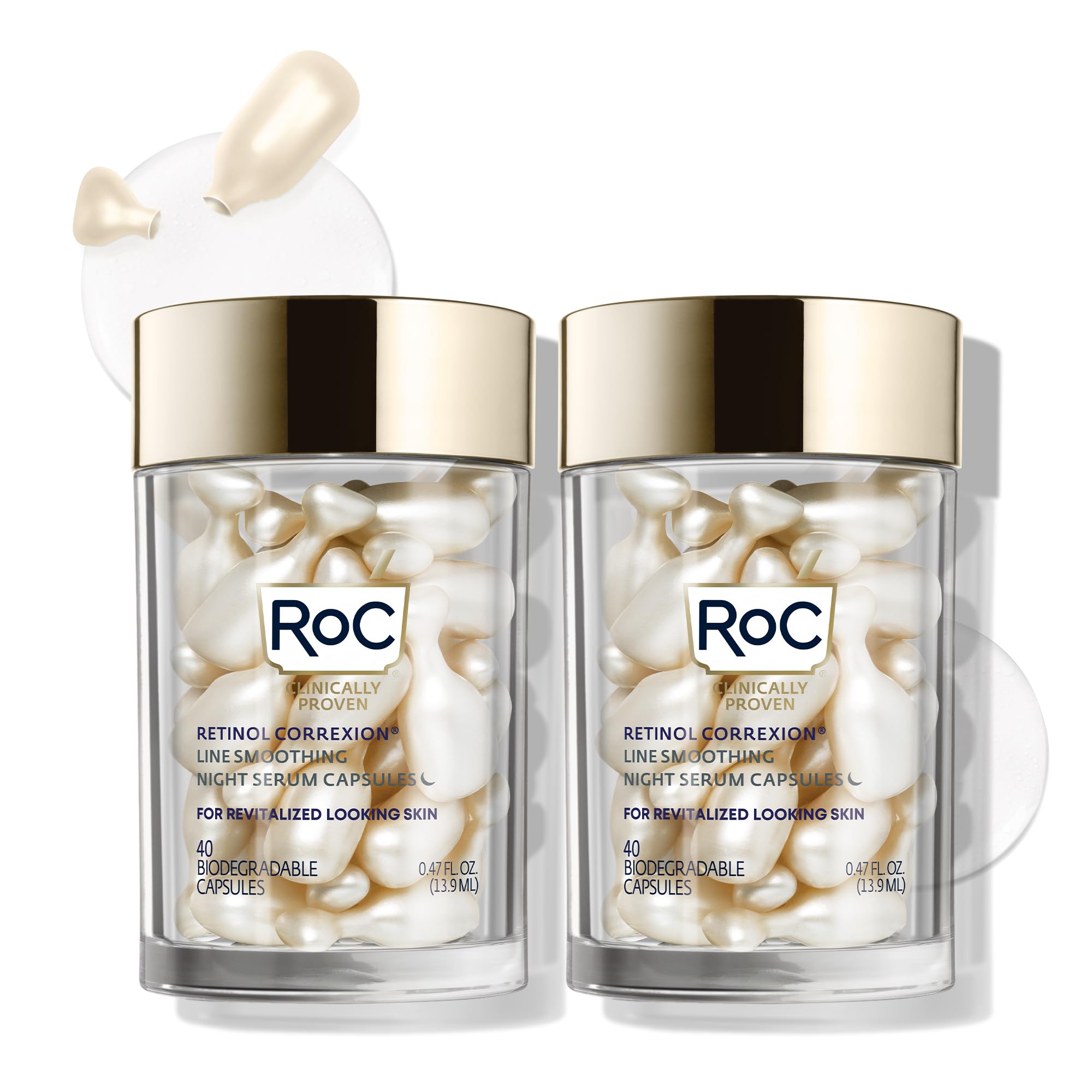 Sérum De Noche Roc Retinol Correxion Antienvejecimiento 80 Cápsulas - Venta Internacional.