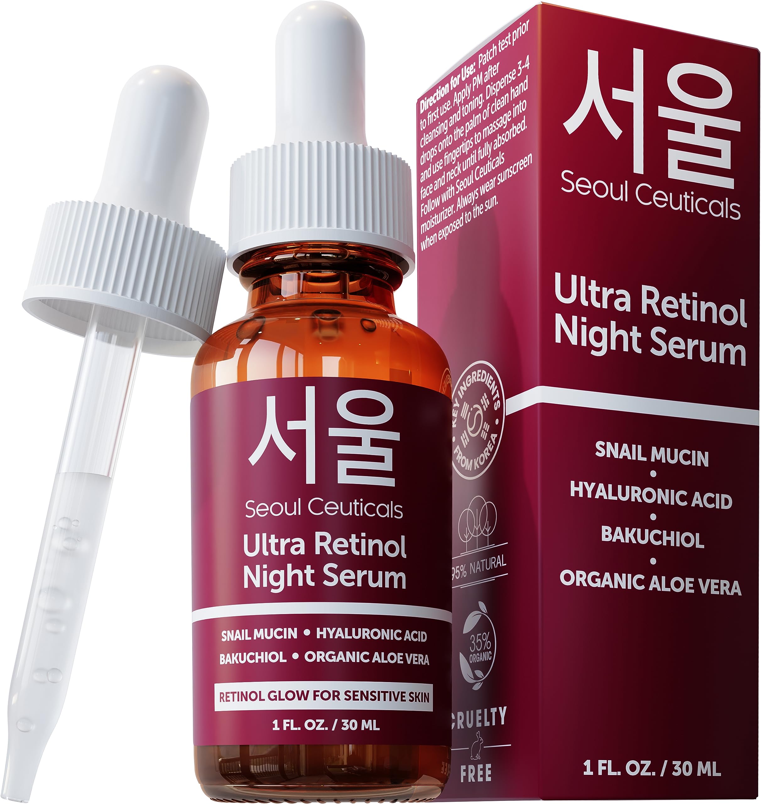 Foto 2 pulgar | Sérum Nocturno Seoulceuticals Con 1% De Retinol Coreano Con Mucina De Caracol - Venta Internacional.