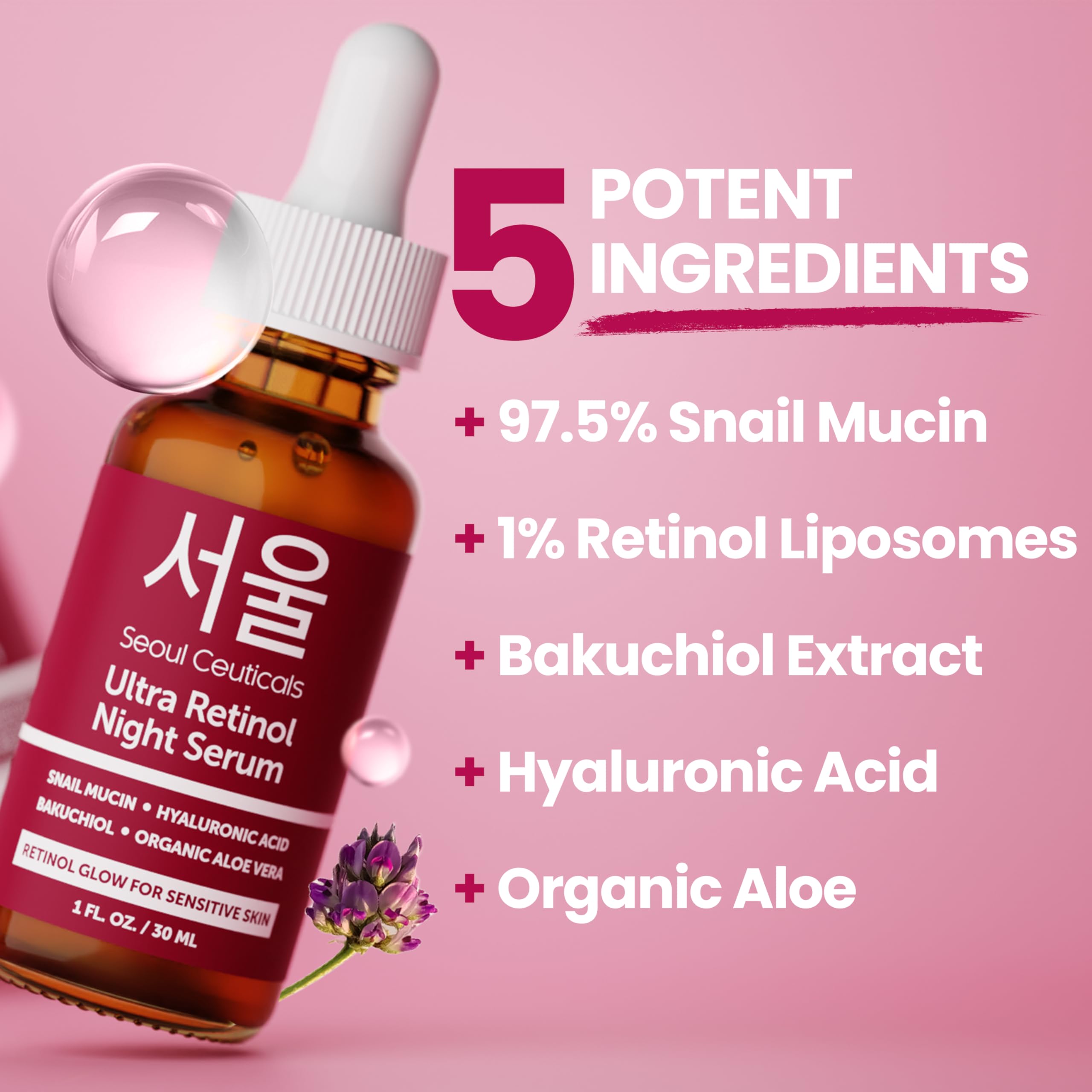 Foto 4 pulgar | Sérum Nocturno Seoulceuticals Con 1% De Retinol Coreano Con Mucina De Caracol - Venta Internacional.