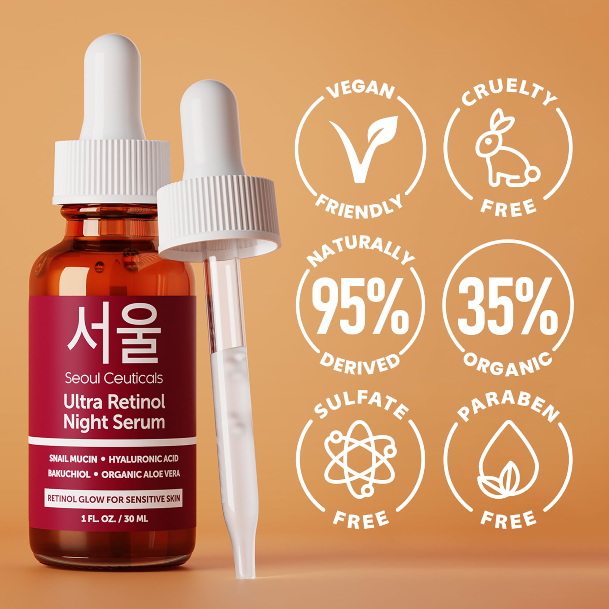 Foto 5 pulgar | Sérum Nocturno Seoulceuticals Con 1% De Retinol Coreano Con Mucina De Caracol - Venta Internacional.