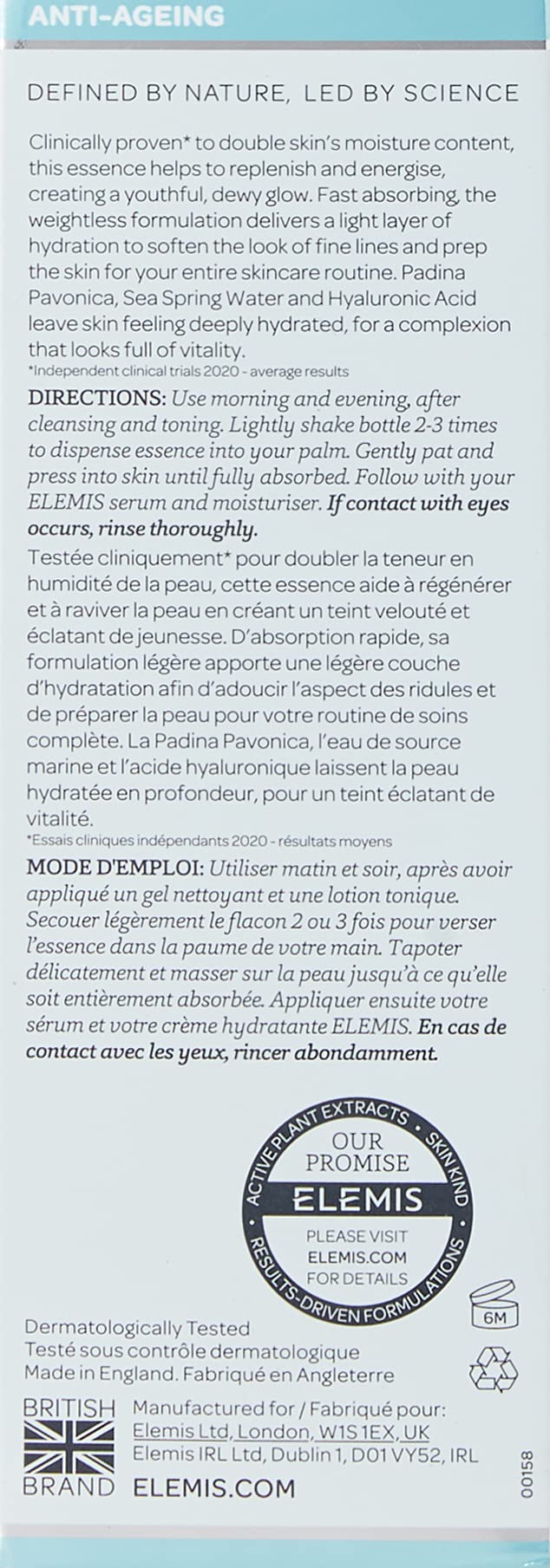 Foto 4 pulgar | Esencia Hidratante Elemis Pro-colágeno Marino 100 Ml - Venta Internacional.
