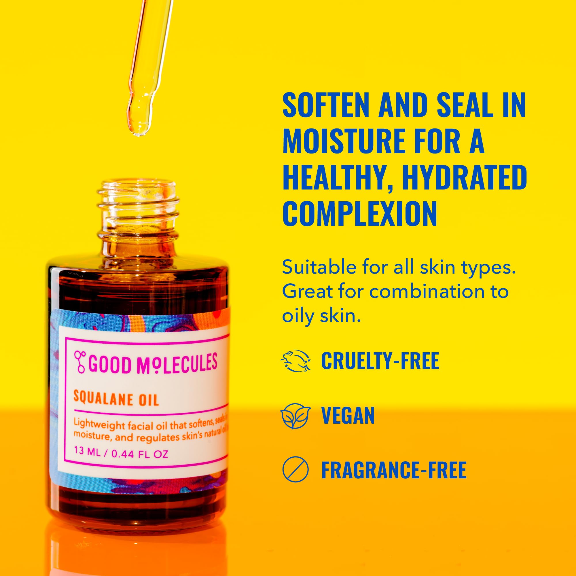 Foto 2 | Aceite Hidratante De Escualano Good Molecules, 13 Ml/.44 Oz, Para Rostro - Venta Internacional.