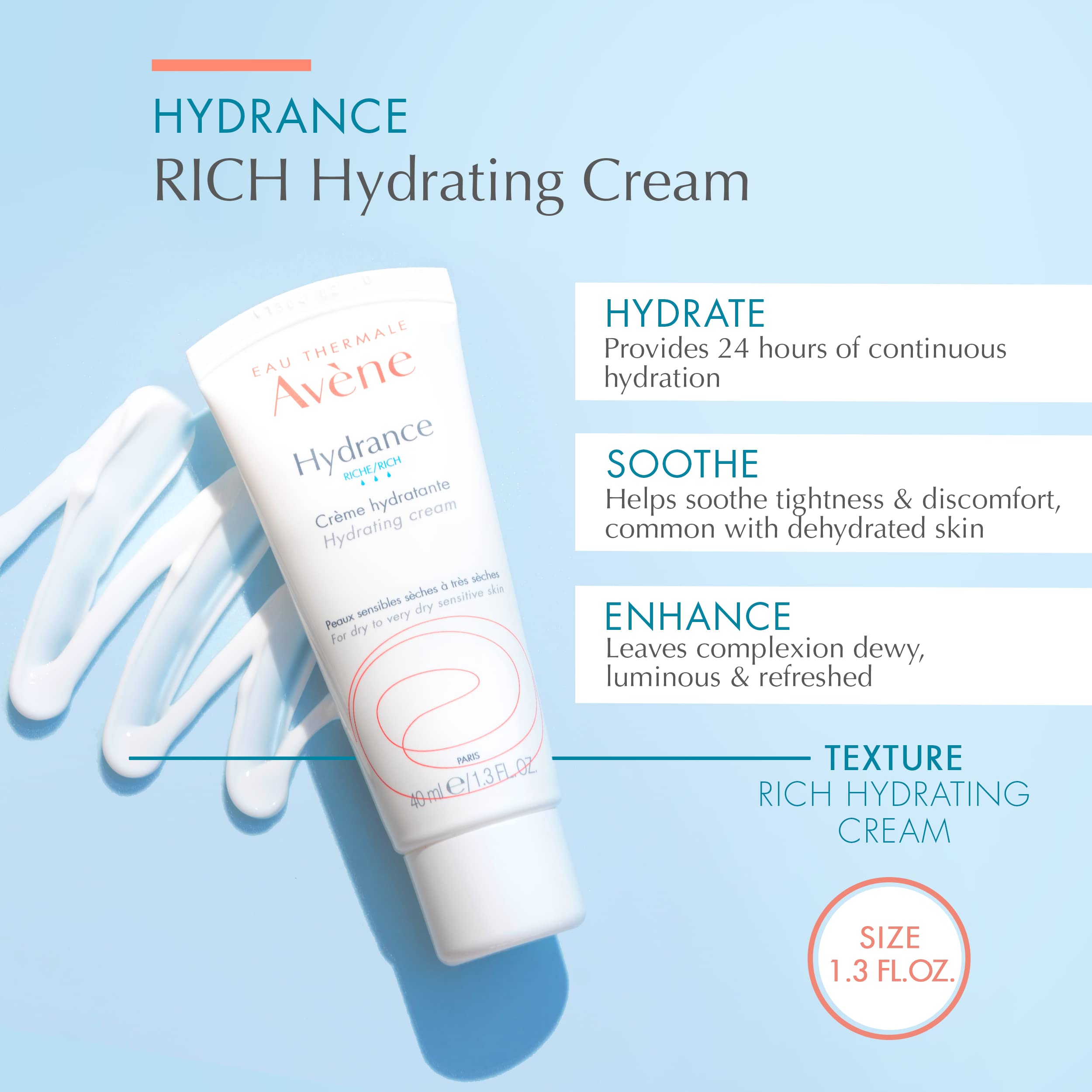 Foto 3 pulgar | Crema Hidratante Eau Thermale Avène Hydrance Rich 40ml - Venta Internacional.