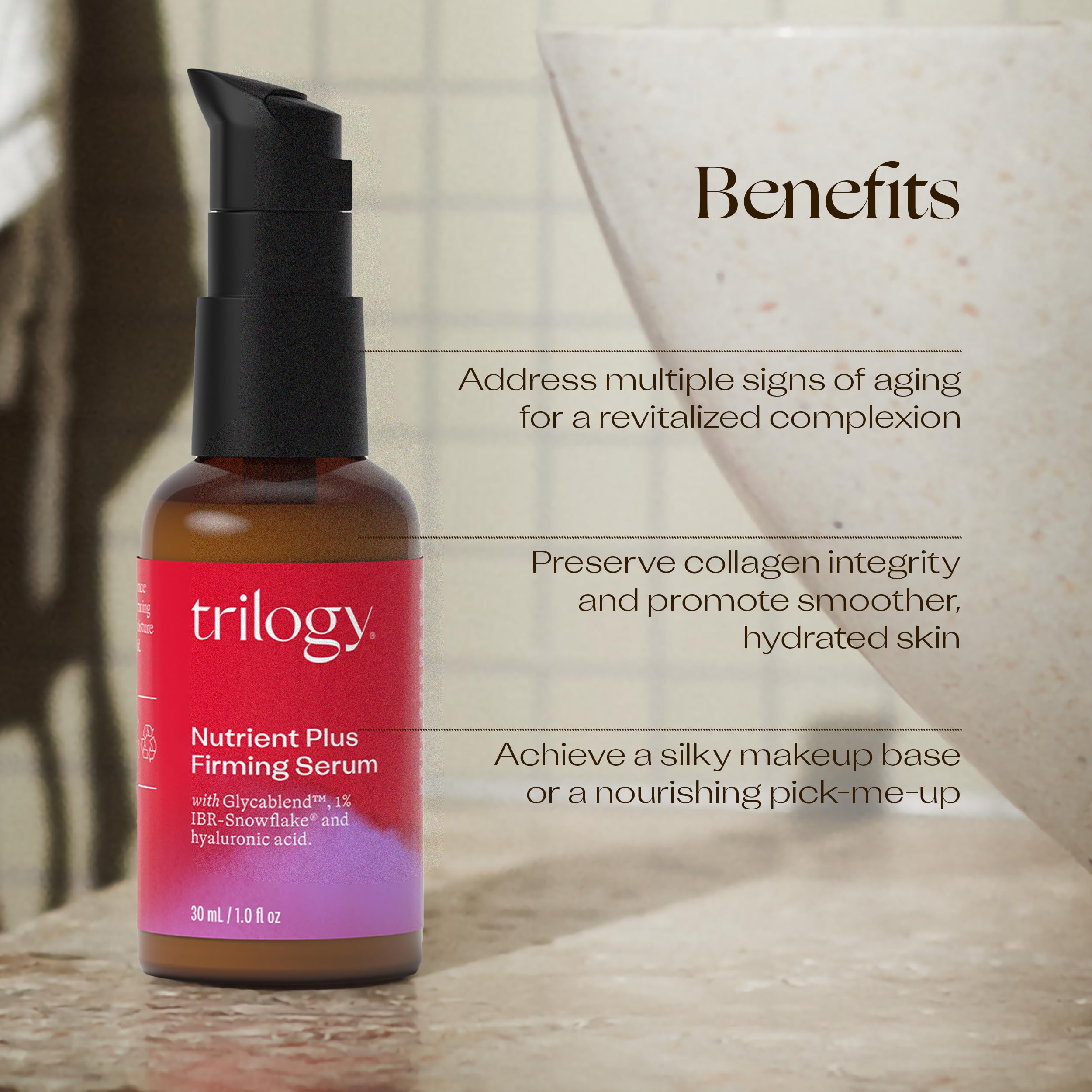 Foto 4 pulgar | Sérum Reafirmante Trilogy Nutrient Plus De 30 Ml Con Ibr-snowflake - Venta Internacional.
