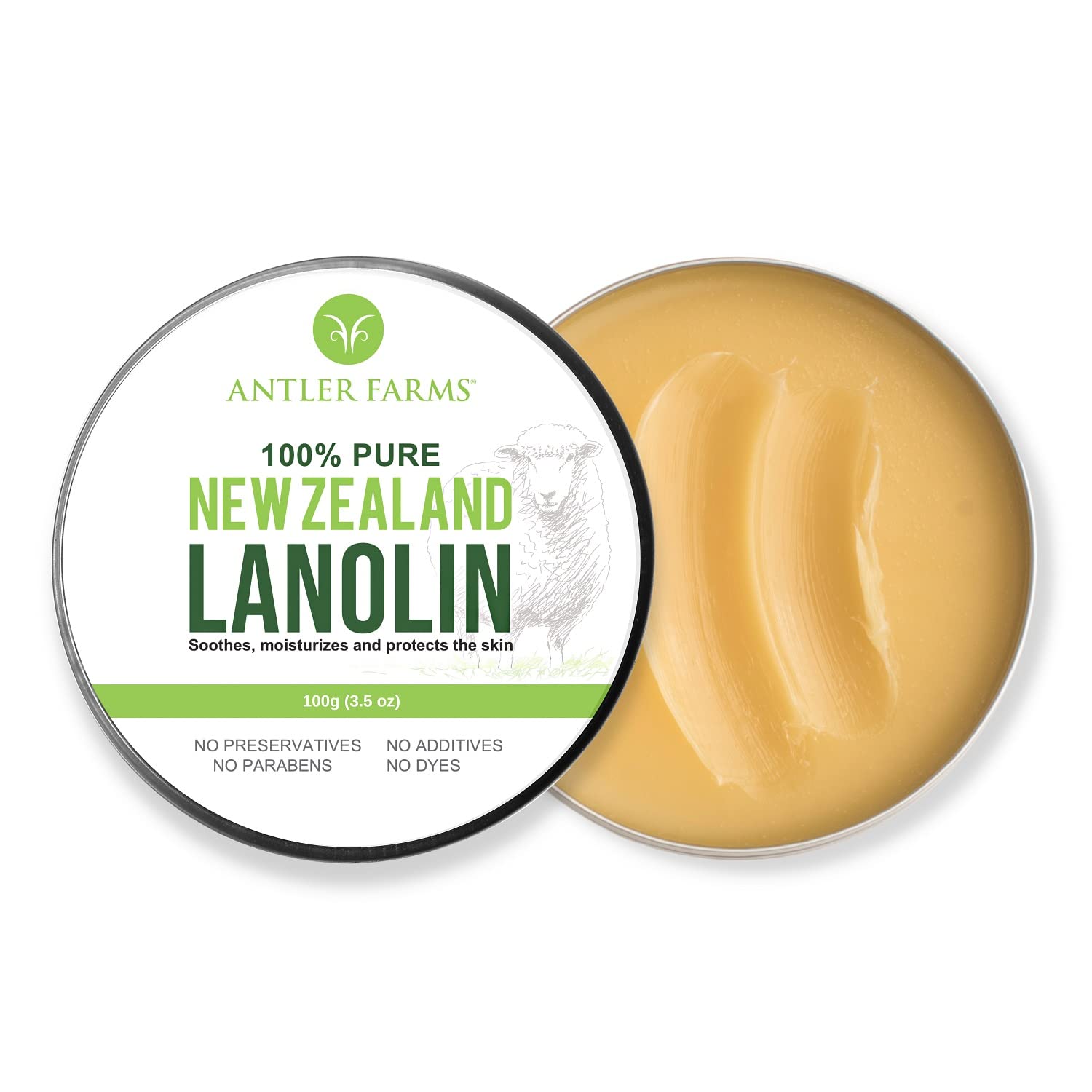 Foto 2 pulgar | Bálsamo Para La Piel 100% Puro De Nueva Zelanda De Lanolin Antler Farms, 100 G - Venta Internacional.