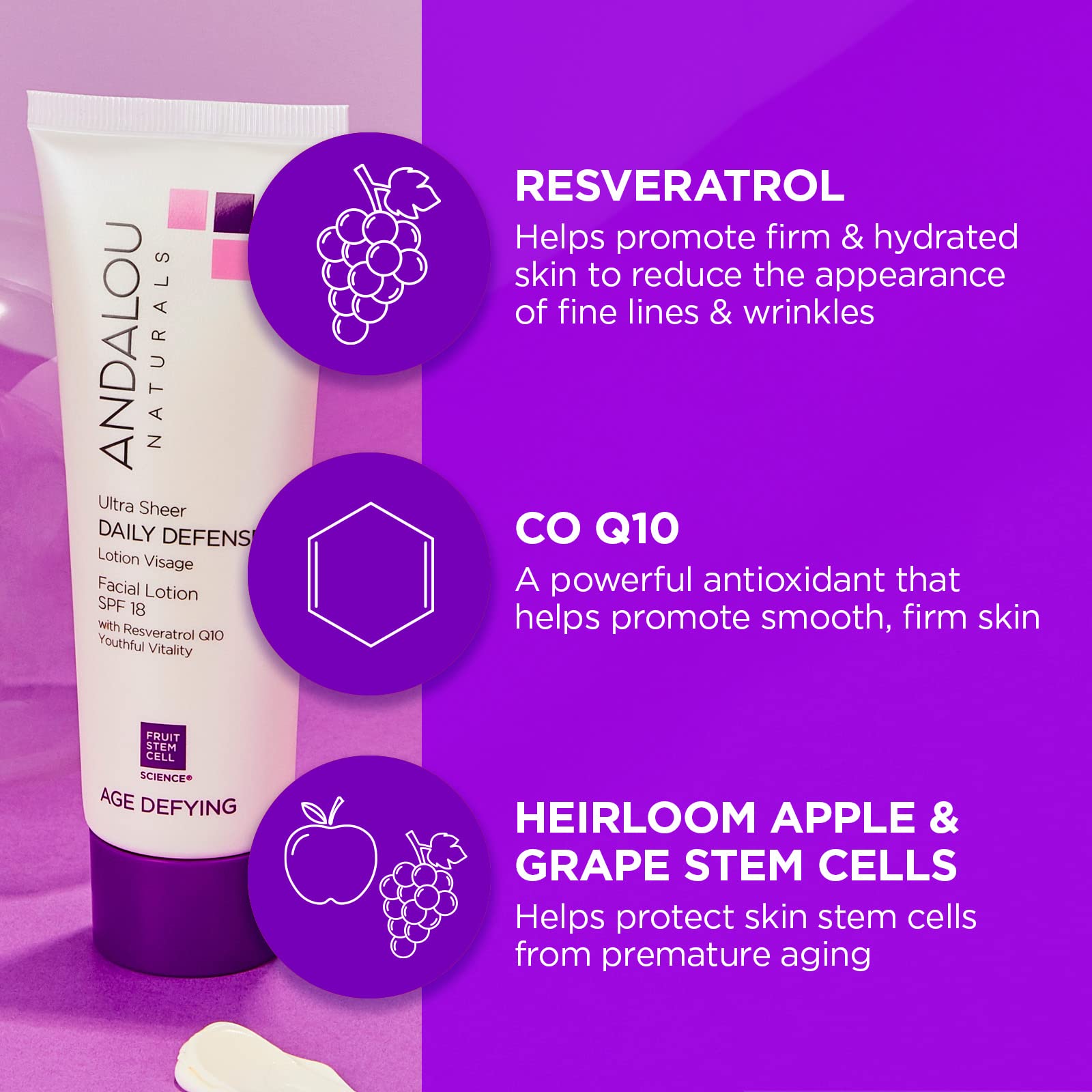 Foto 3 | Loción Facial Andalou Naturals Ultra Sheer Spf 18 80 Ml - Venta Internacional.