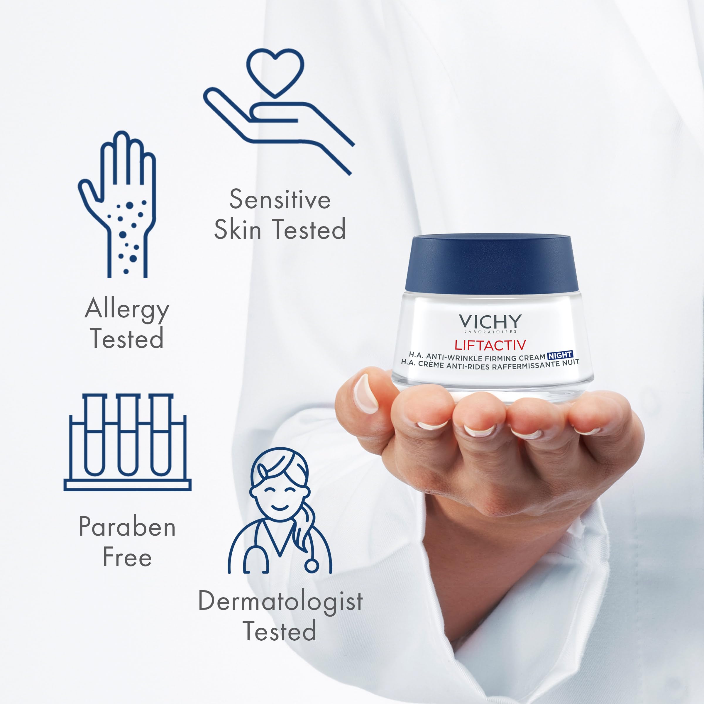 Foto 5 pulgar | Crema De Noche Vichy Liftactiv Supreme Antienvejecimiento 50 Ml - Venta Internacional.