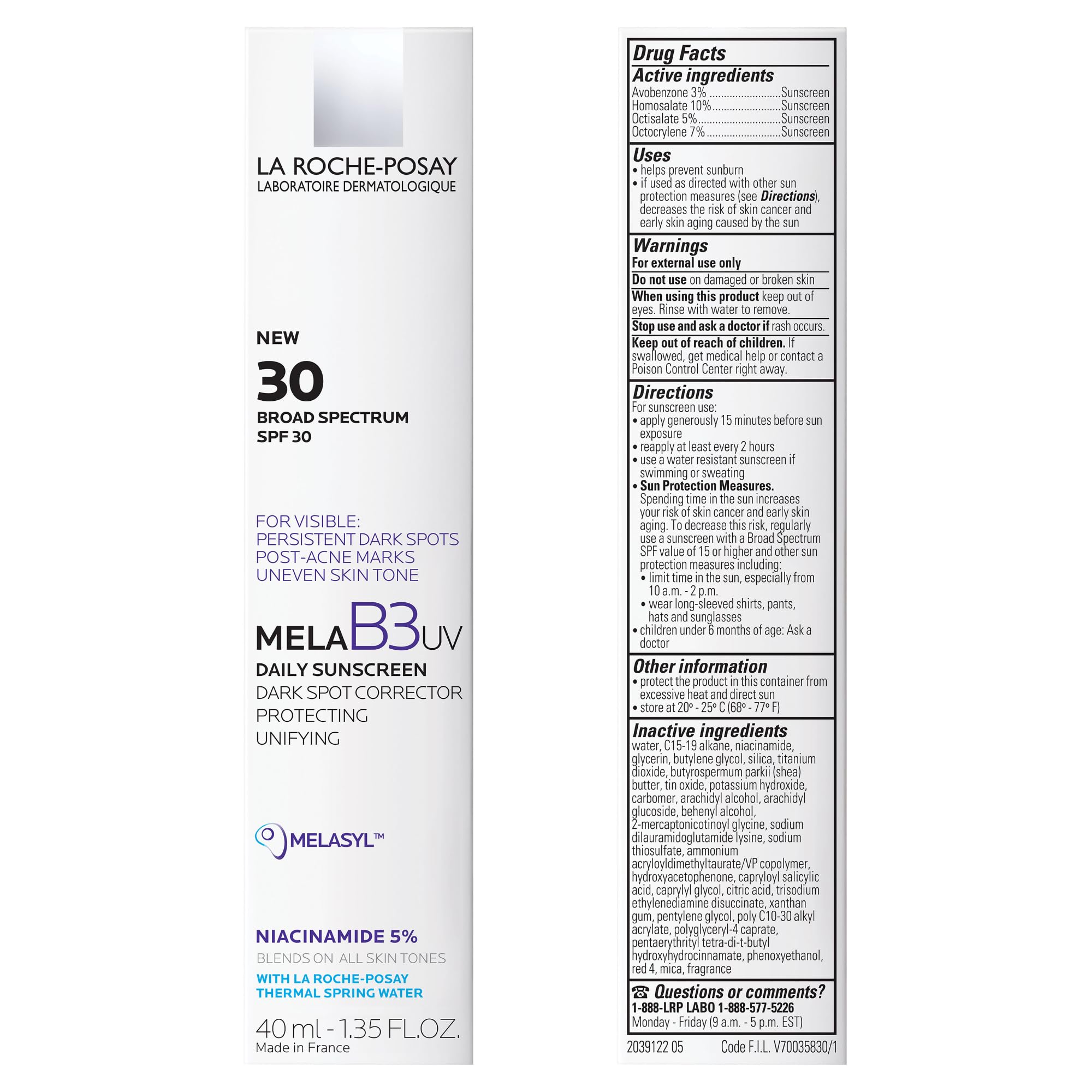 Foto 6 pulgar | Crema Hidratante Facial La Roche-posay Mela B3 Uv Spf 30 40 Ml - Venta Internacional.