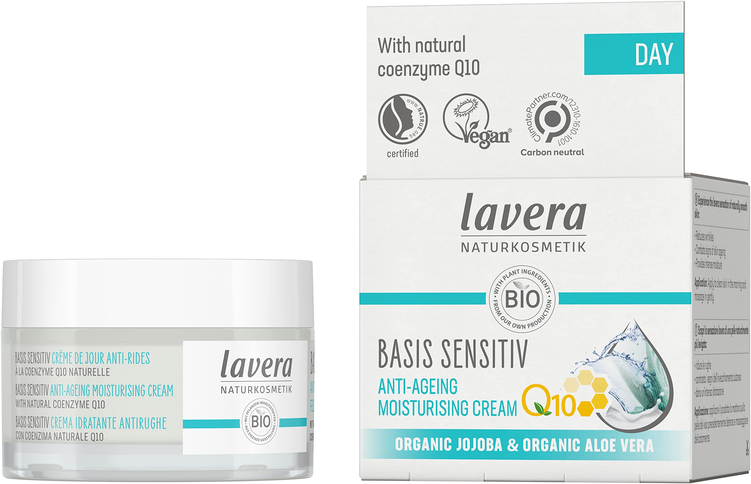 Crema Hidratante Facial Natural Antienvejecimiento Lavera Q10 50 Ml - Venta Internacional.