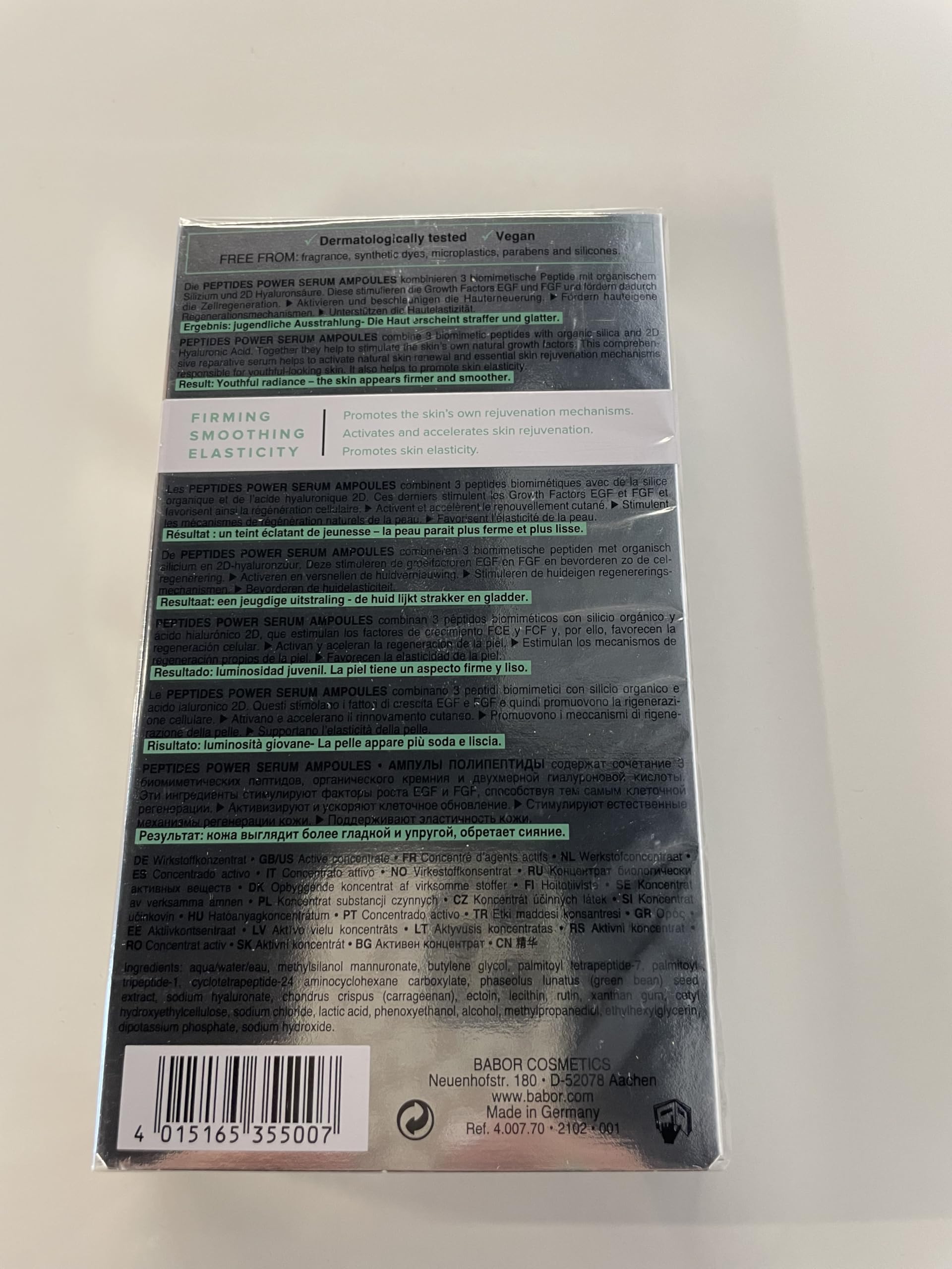 Foto 6 pulgar | Ampolla De Suero Babor Power Peptides Reafirmante De 2 Ml Durante 7 Días - Venta Internacional.
