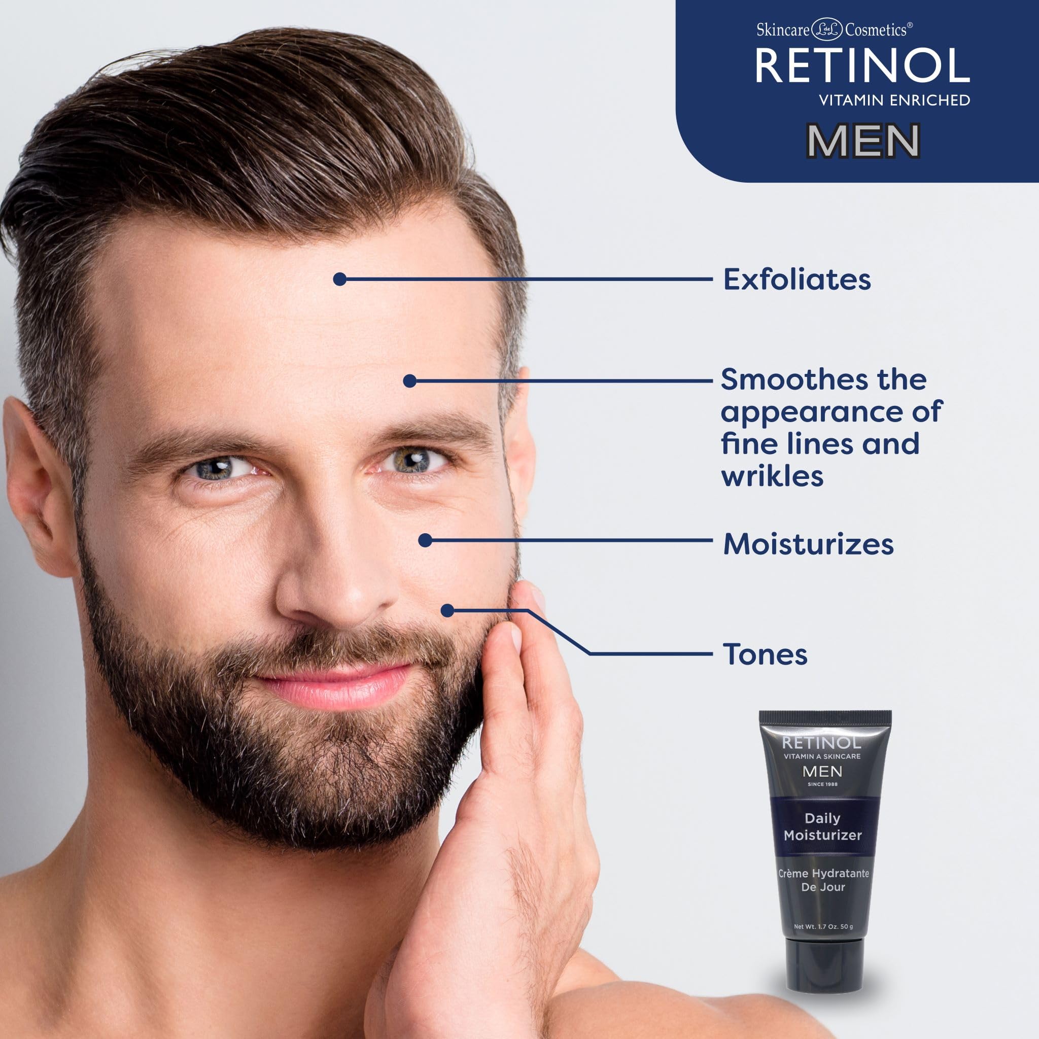 Foto 5 pulgar | Crema Hidratante Con Retinol Para Hombres De Uso Diario Con Vitamina A Exfoliante - Venta Internacional.