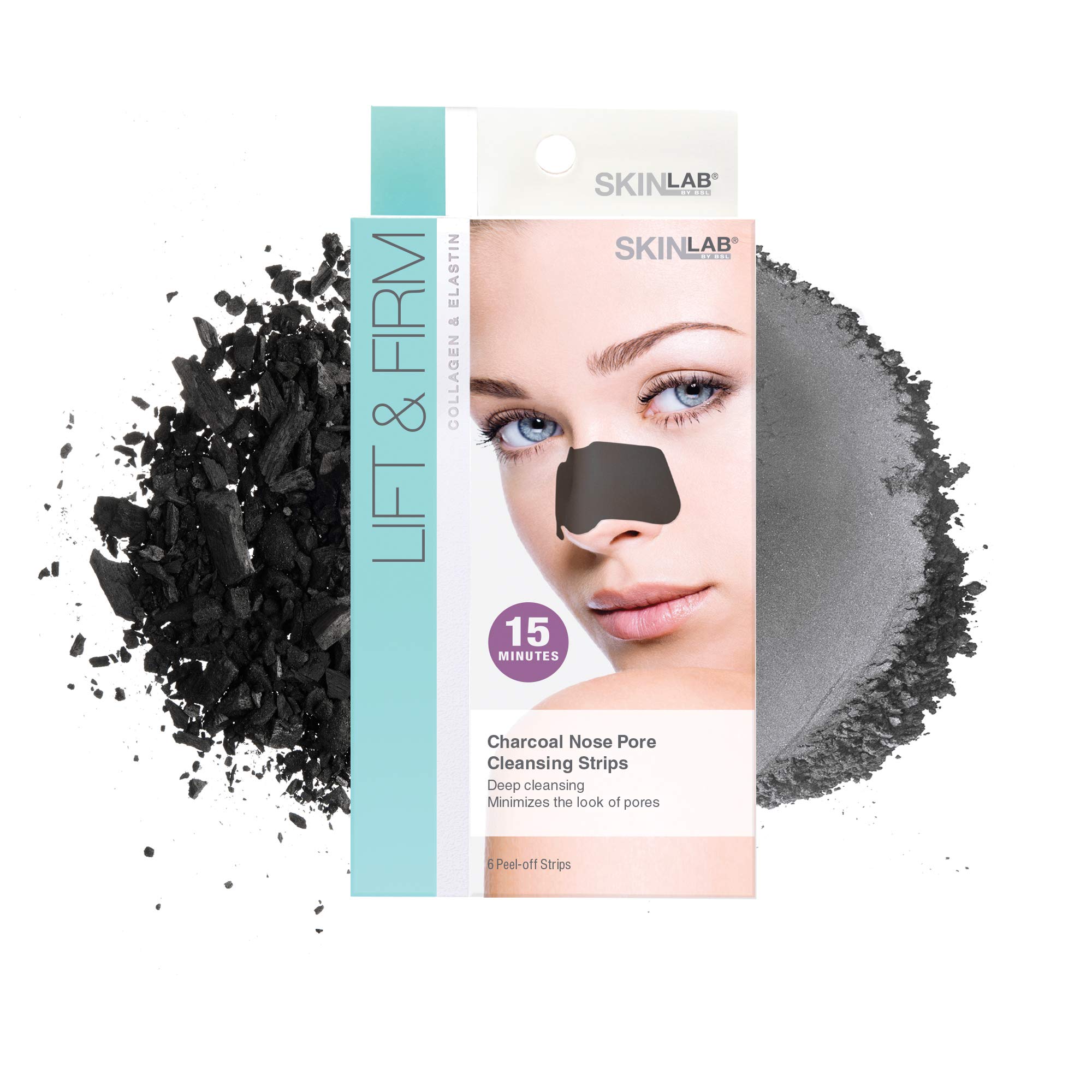 Tiras Para Poros Nasales Skin Lab De Bsl Lift & Firm Charcoal, 10 Unidades - Venta Internacional.