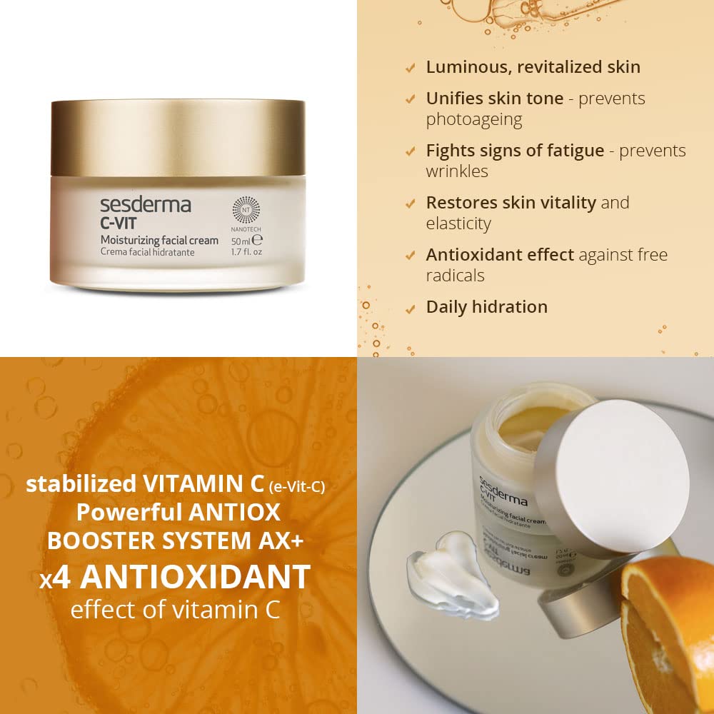 Foto 3 pulgar | Crema Facial Hidratante Sesderma C-vit Vitamina C 50 Ml Seca - Venta Internacional.