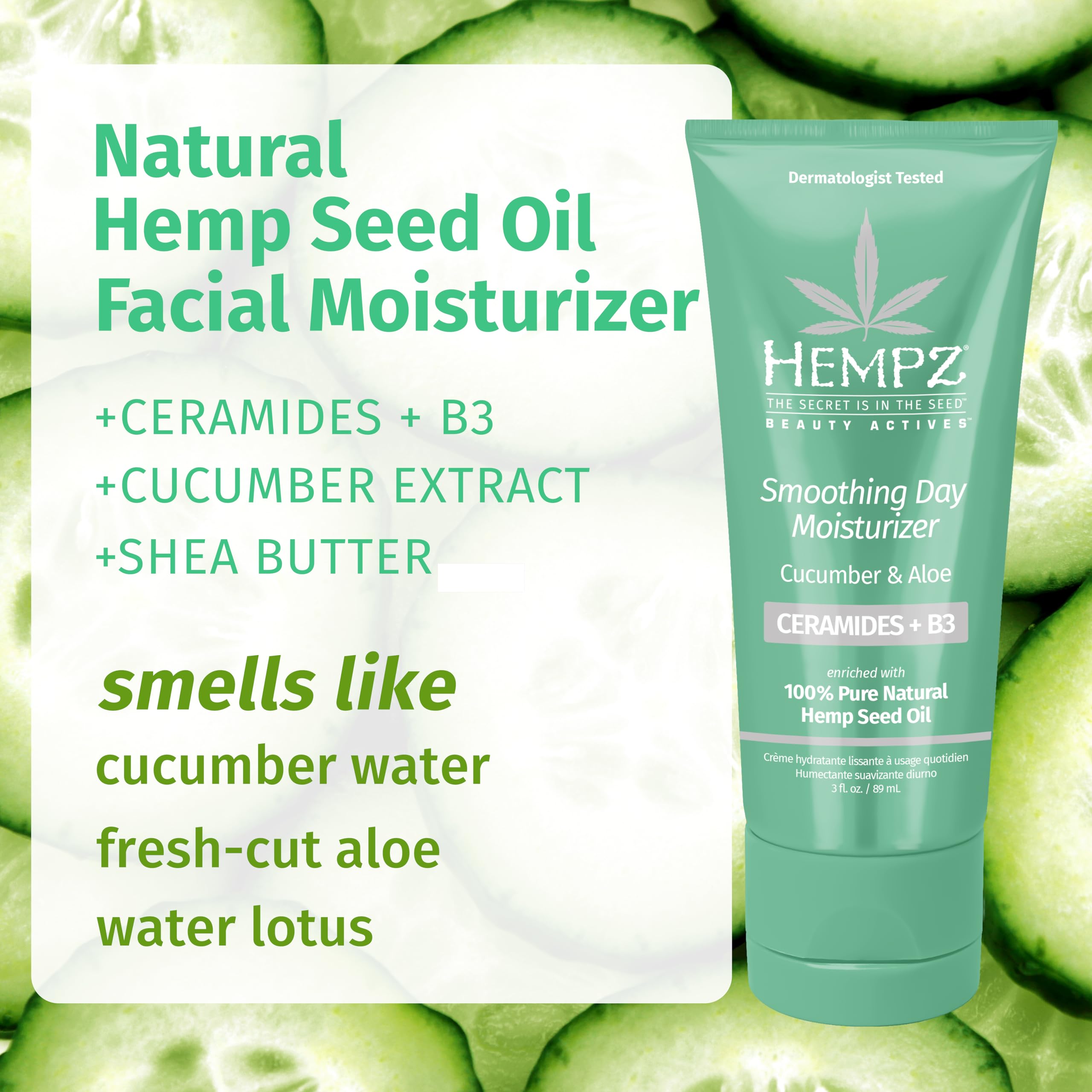 Foto 3 pulgar | Crema Hidratante Hempz, Pepino Y Aloe, Suavizante De Día, 90 Ml - Venta Internacional.