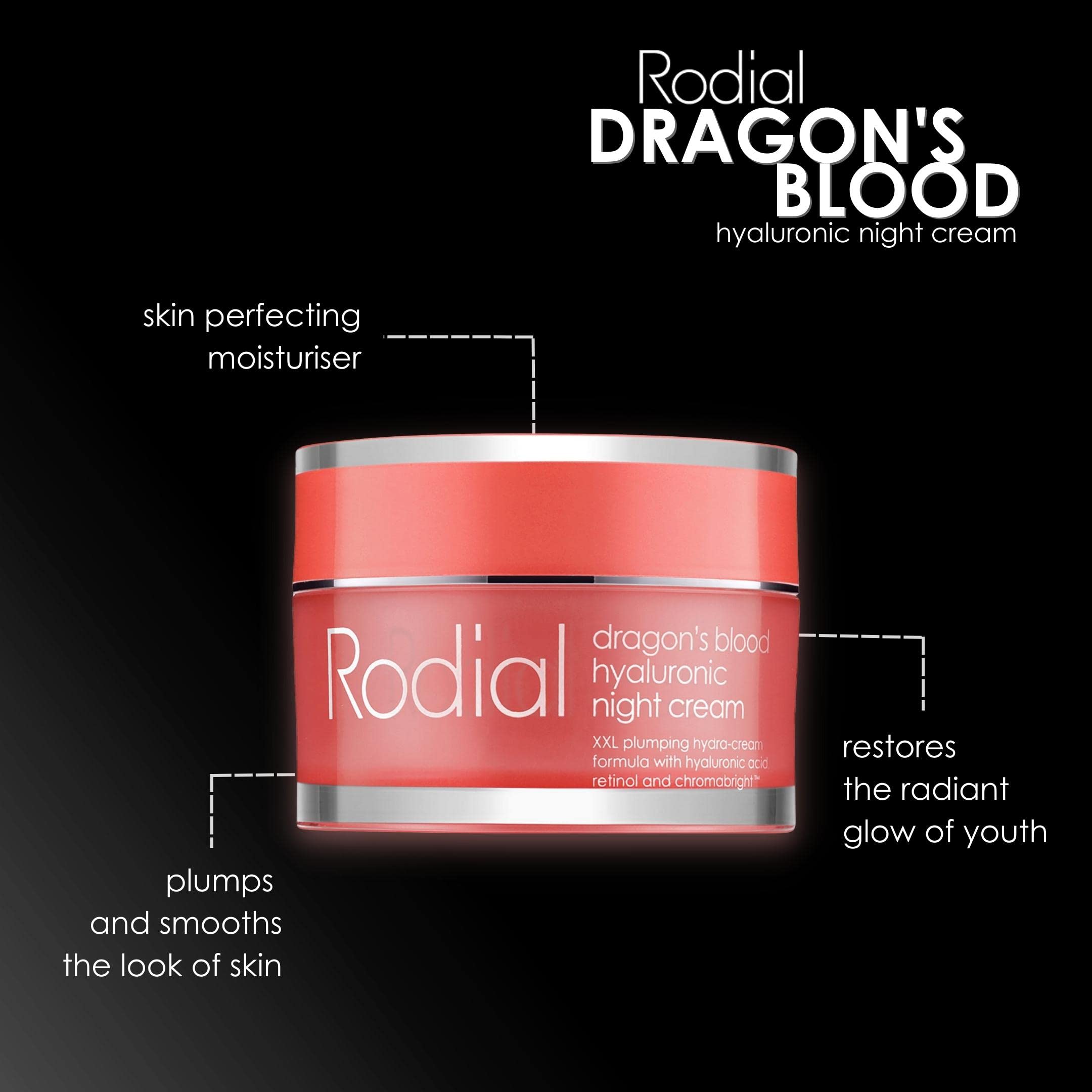 Foto 3 pulgar | Crema De Noche Rodial Dragons Blood Hyaluronic 50 Ml Con Retinol - Venta Internacional.